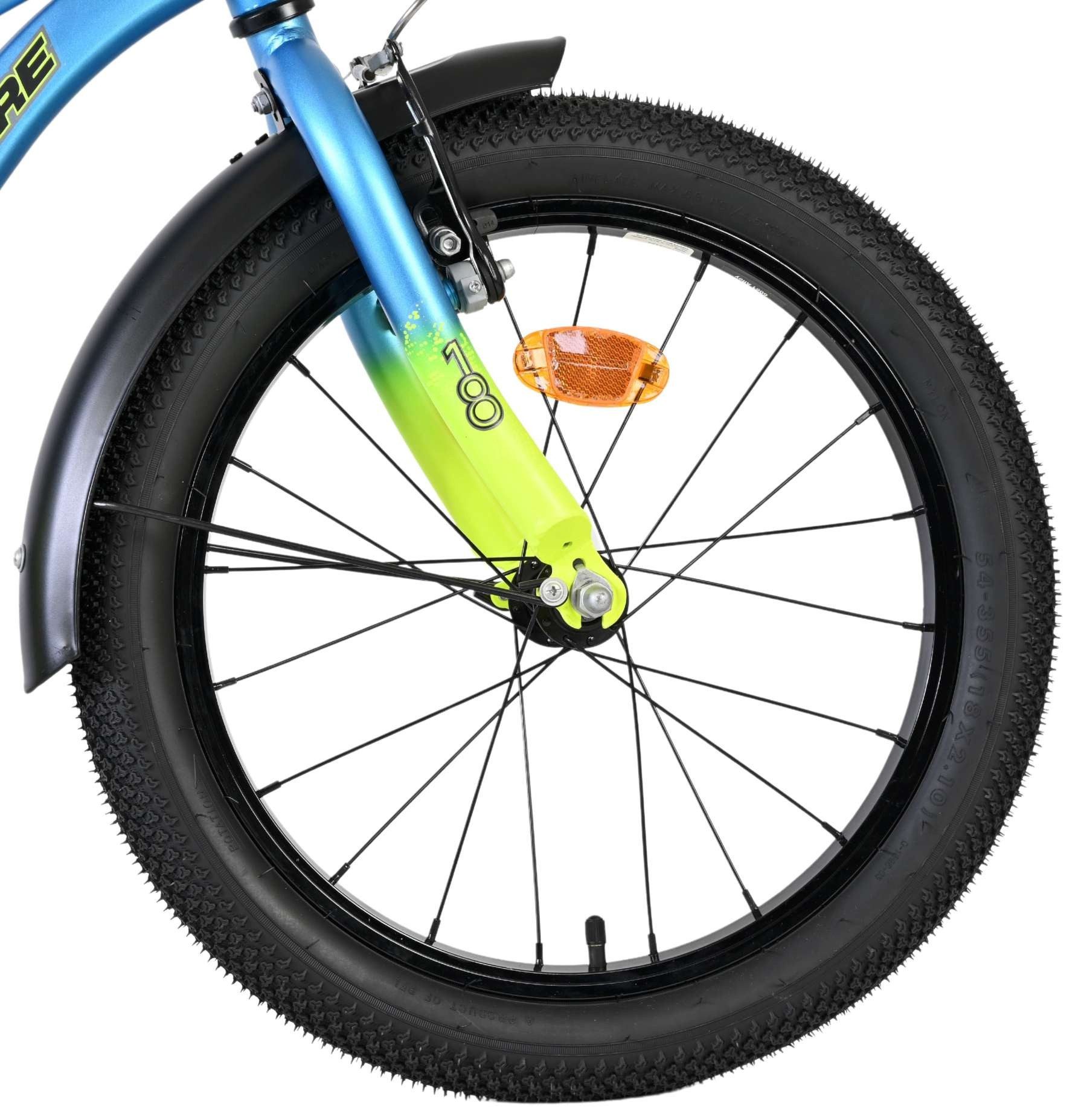 Volare Kinderfahrrad Thombike Jungs 18 Zoll Blau/Grau - Stützräder, Rücktritt- & Handbremse, Abnehmbare Stützräder, Sattelhöhe 51,5–66 cm, Alter 4–7 Jahre