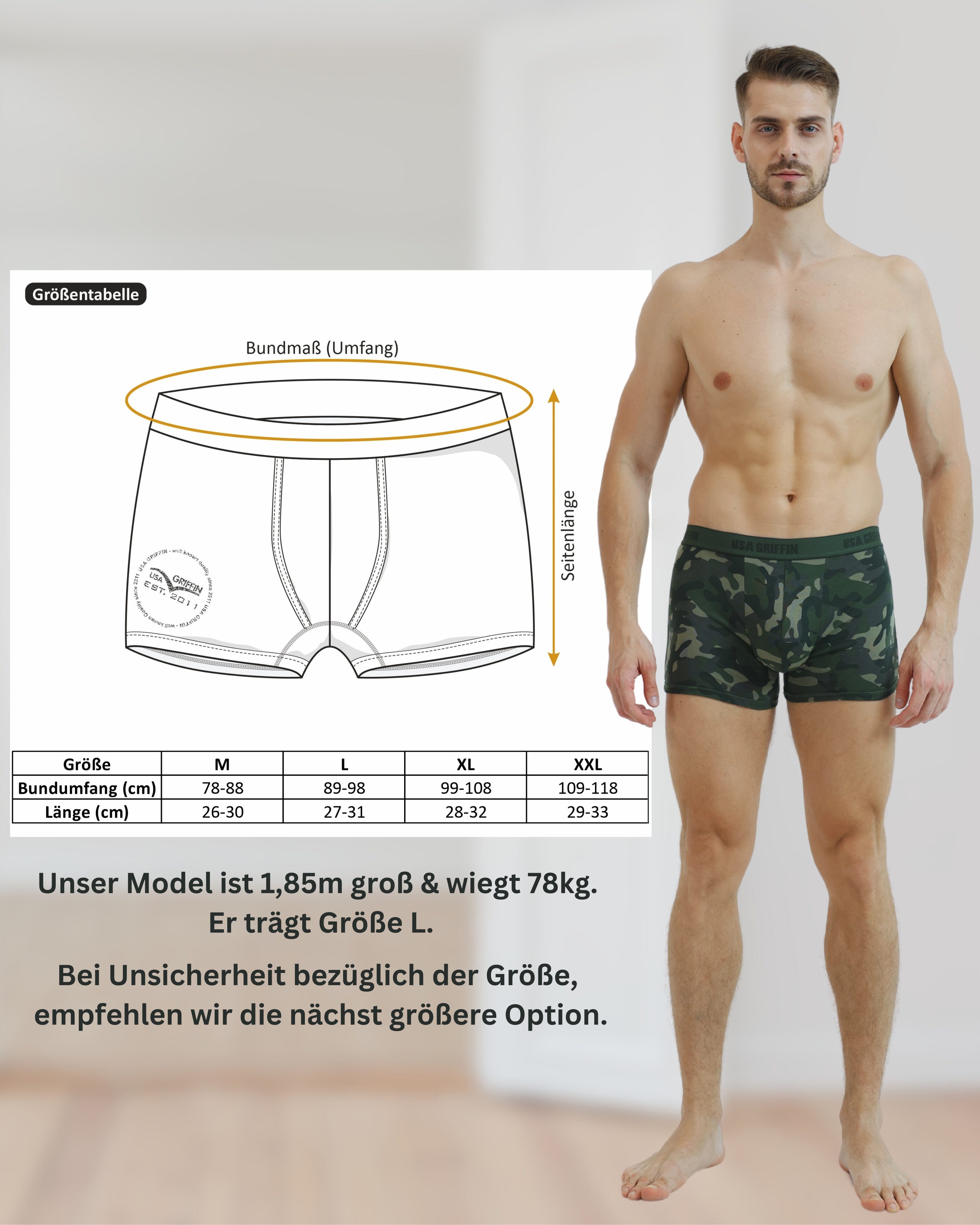 USA Griffin Boxershorts Herren Unterhosen (SET, 3er Pack) Stretchmaterial – Bild 5 von 5