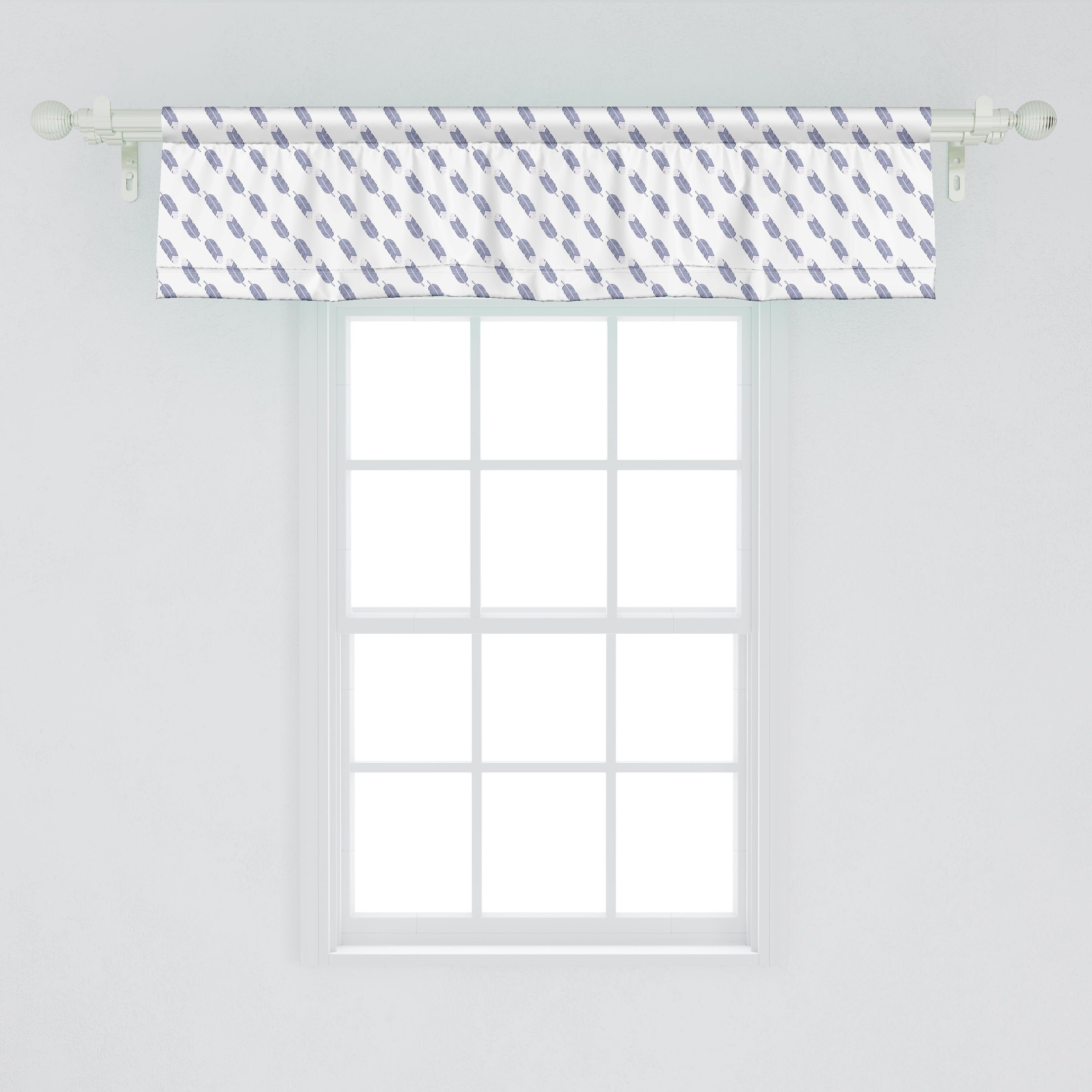 Scheibengardine Vorhang Volant Gefieder Diagonal für Stangentasche, Vogels Abakuhaus, mit Dekor Feder des Schlafzimmer Microfaser, Küche