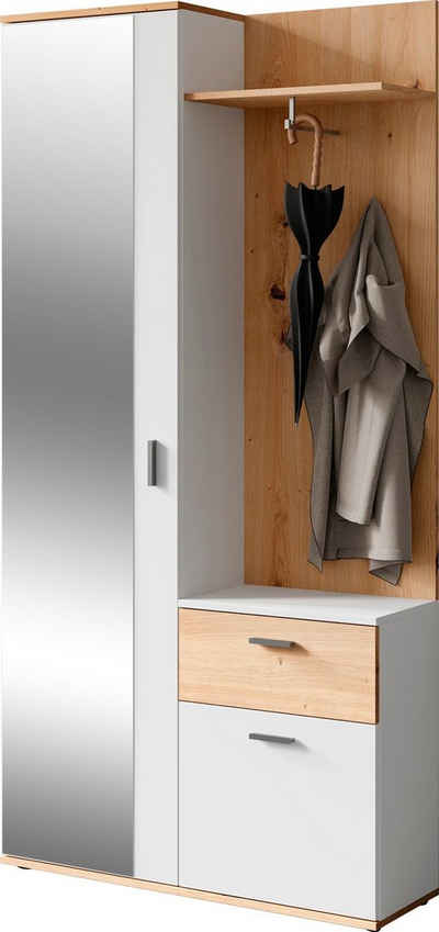 byLIVING Kompaktgarderobe Jakob mit großem Spiegel und Ablage, Breite 97 cm