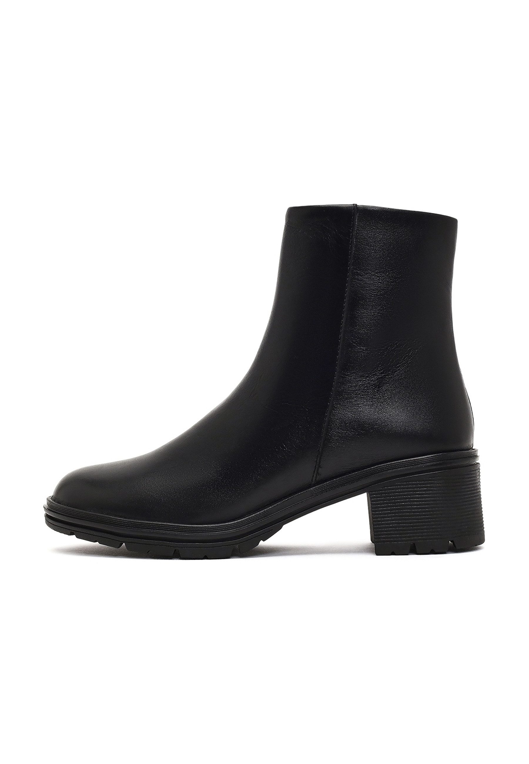 Derimod Leder-Stiefeletten Ankleboots Echtes Leder, Textilfutter, Thermosohle, Reißverschluss