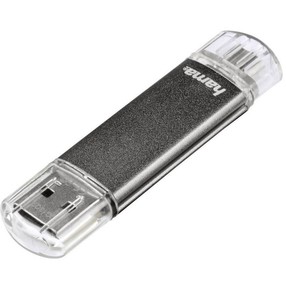 Hama USB-Stick 8GB Handy (Herstellerfarbe: Grau · Produktabmessung, Breite:  18 mm · Produktabmessung, Höhe: 9 mm · Produktabmessung,