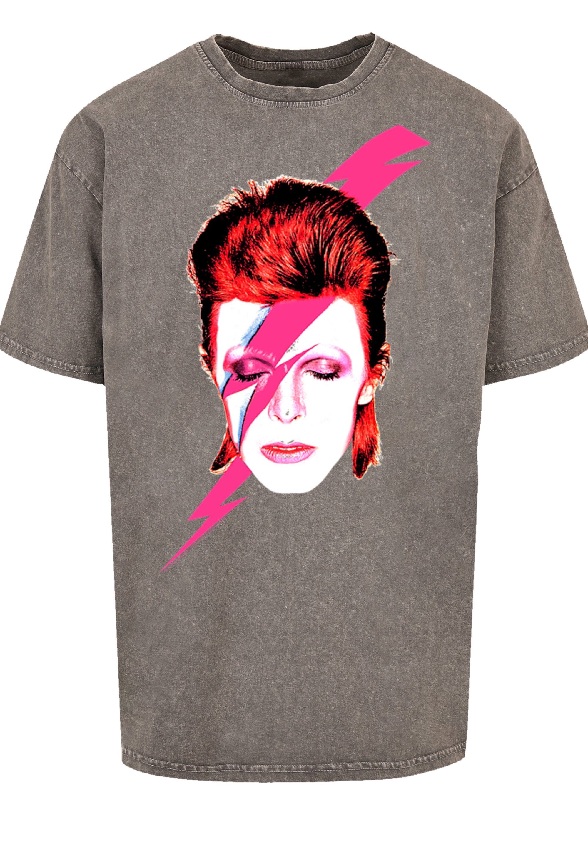 F4NT4STIC T-Shirt David Oversize Bowie T-Shirt Print Asphalt