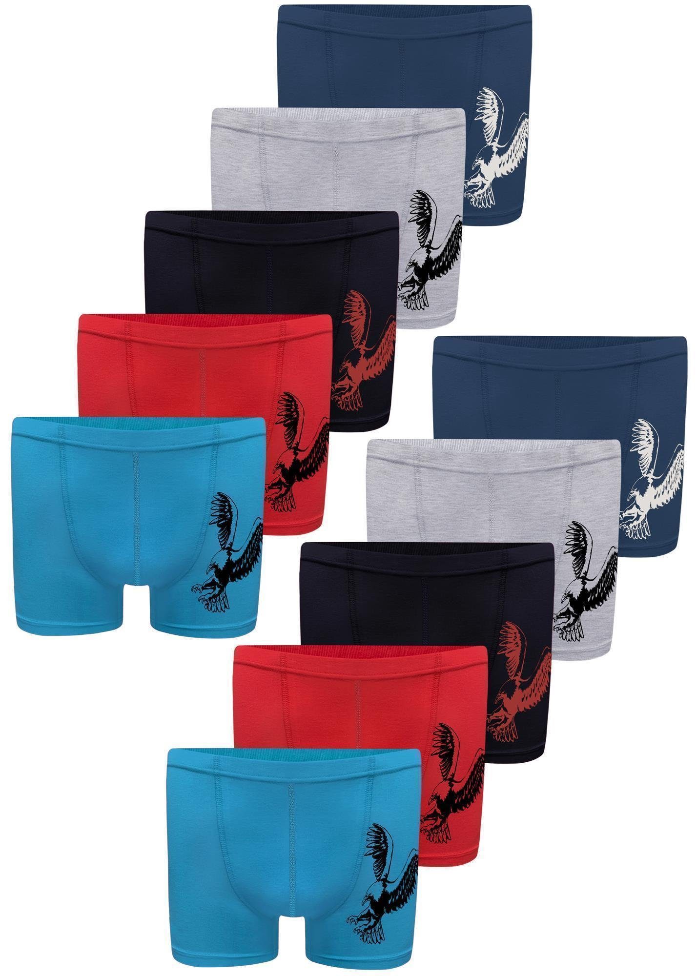 Boxershorts 10er Pack Jungen Boxershorts - Adler - Bunt