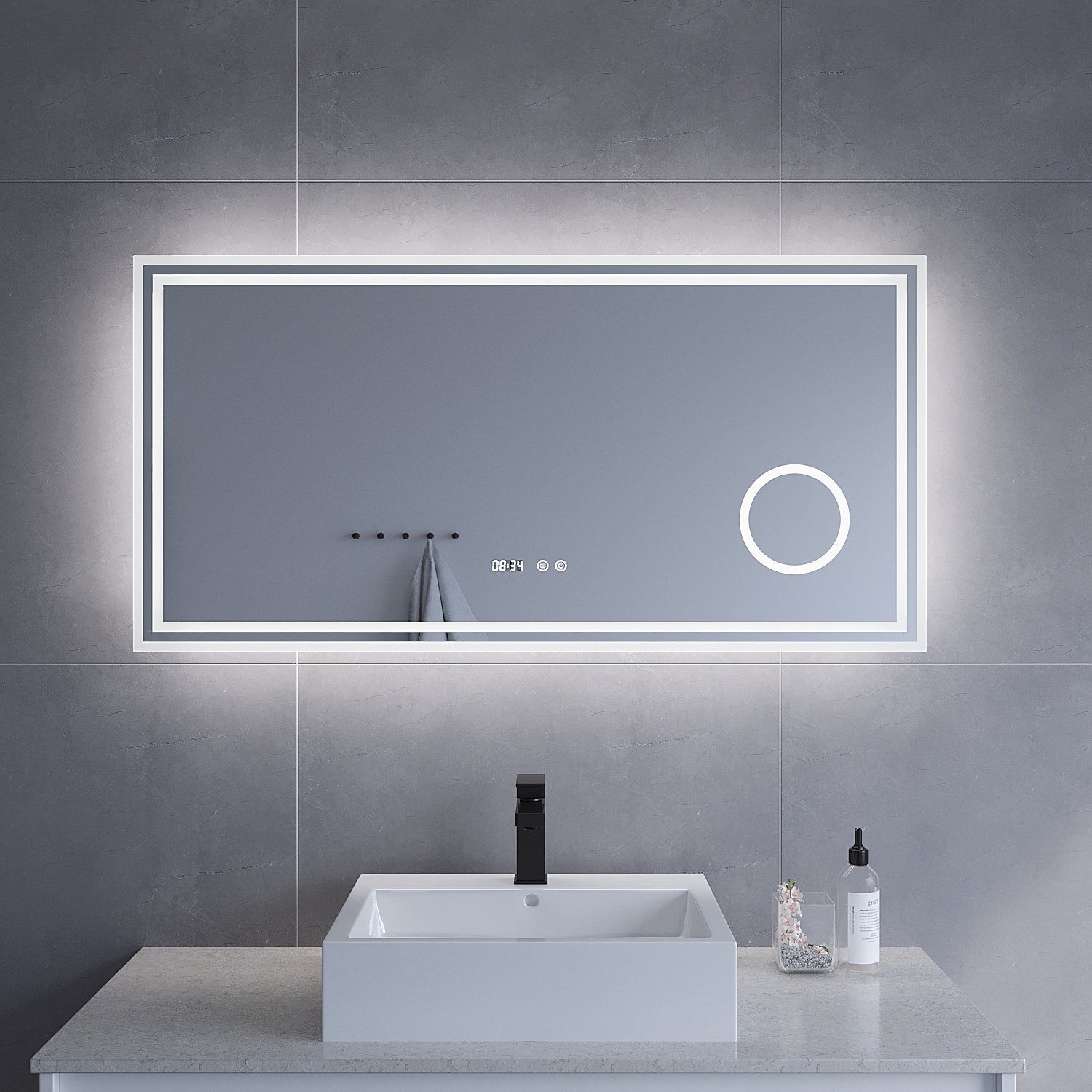 AQUALAVOS Badspiegel Badspiegel mit Kaltweißes Licht günstig online kaufen