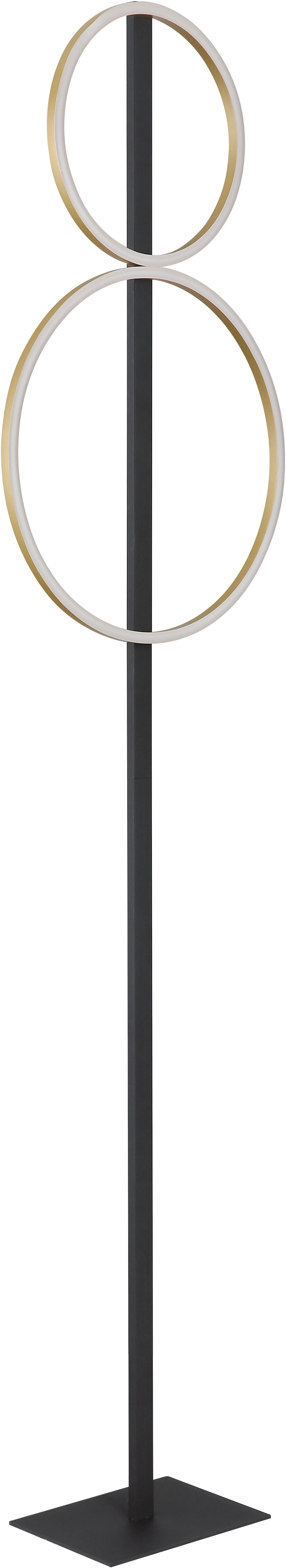GLOBO LIGHTING LED Stehlampe STEHLEUCHTE METALL SCHWARZ MATT, 1XLED, LED fest integriert, Warmweiß, Stehleuchte/Wohnzimmer/Schlafzimmer/Flur
