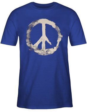 Shirtracer T-Shirt Frieden - Peacesymbol weiss Sprüche Statement