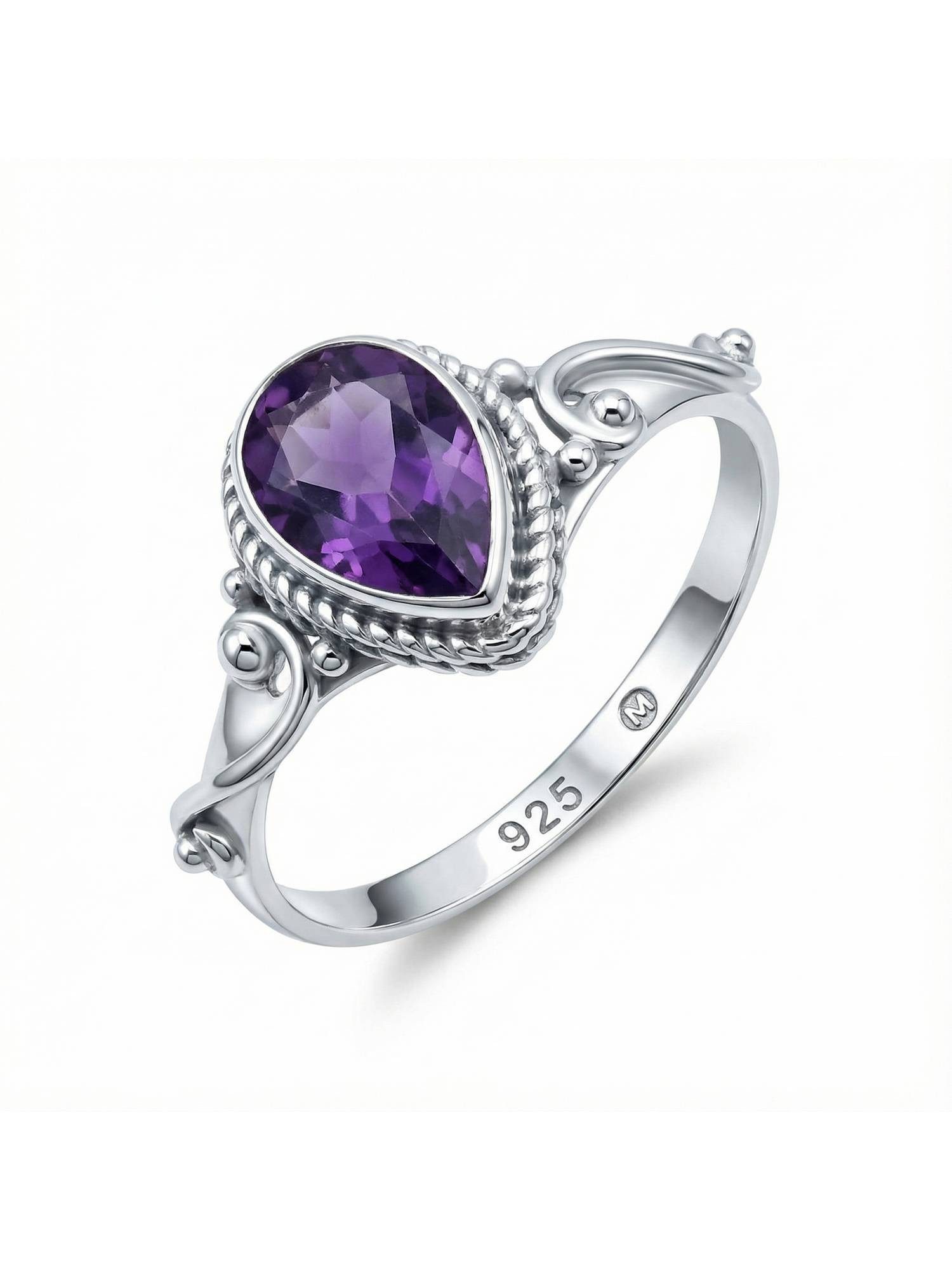 Silberring FITO aus 925 Silber mit Amethyst facettiert