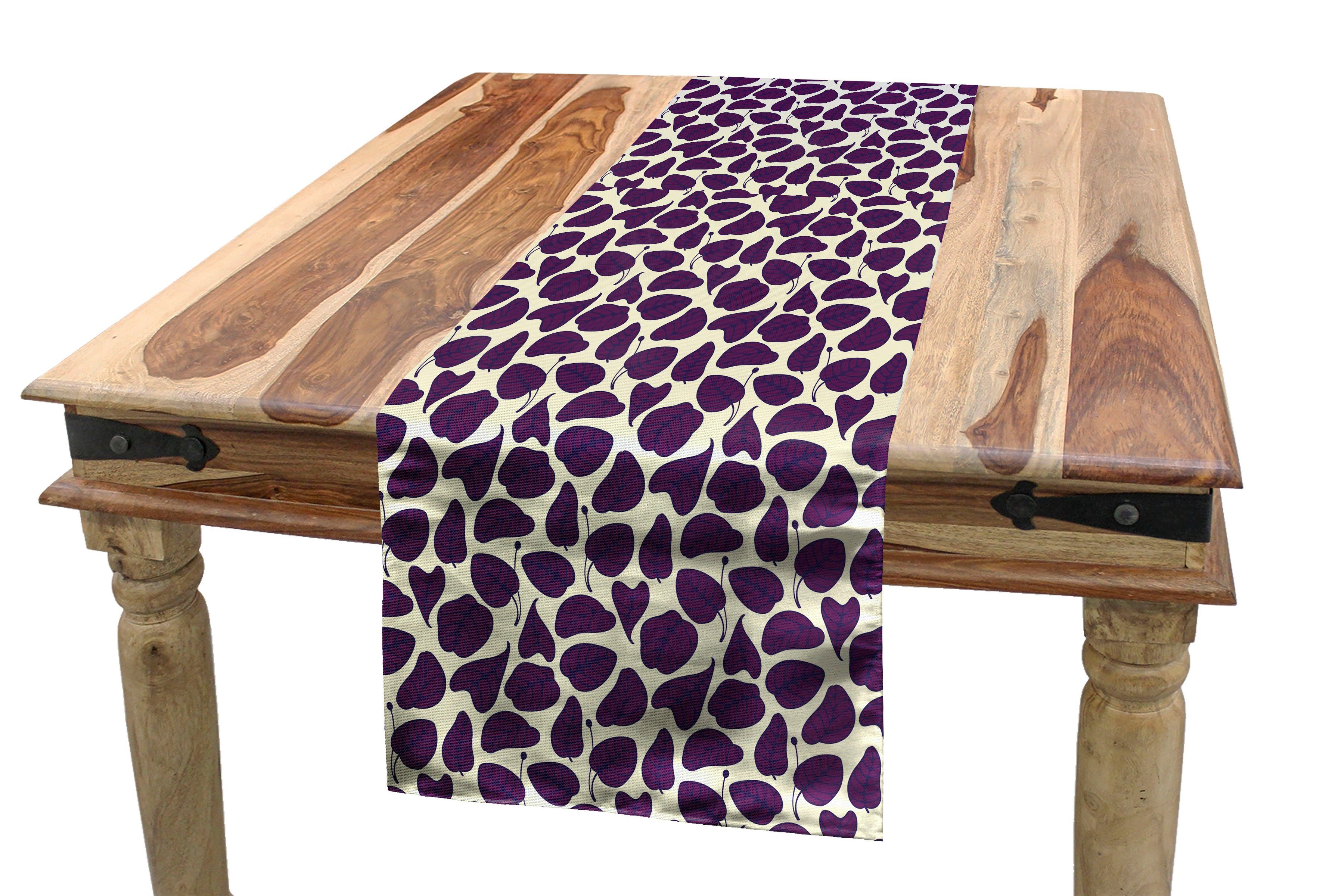 Abakuhaus Tischläufer Esszimmer Küche Rechteckiger Dekorativer Tischläufer, Natur Dark Purple Leaves Pattern