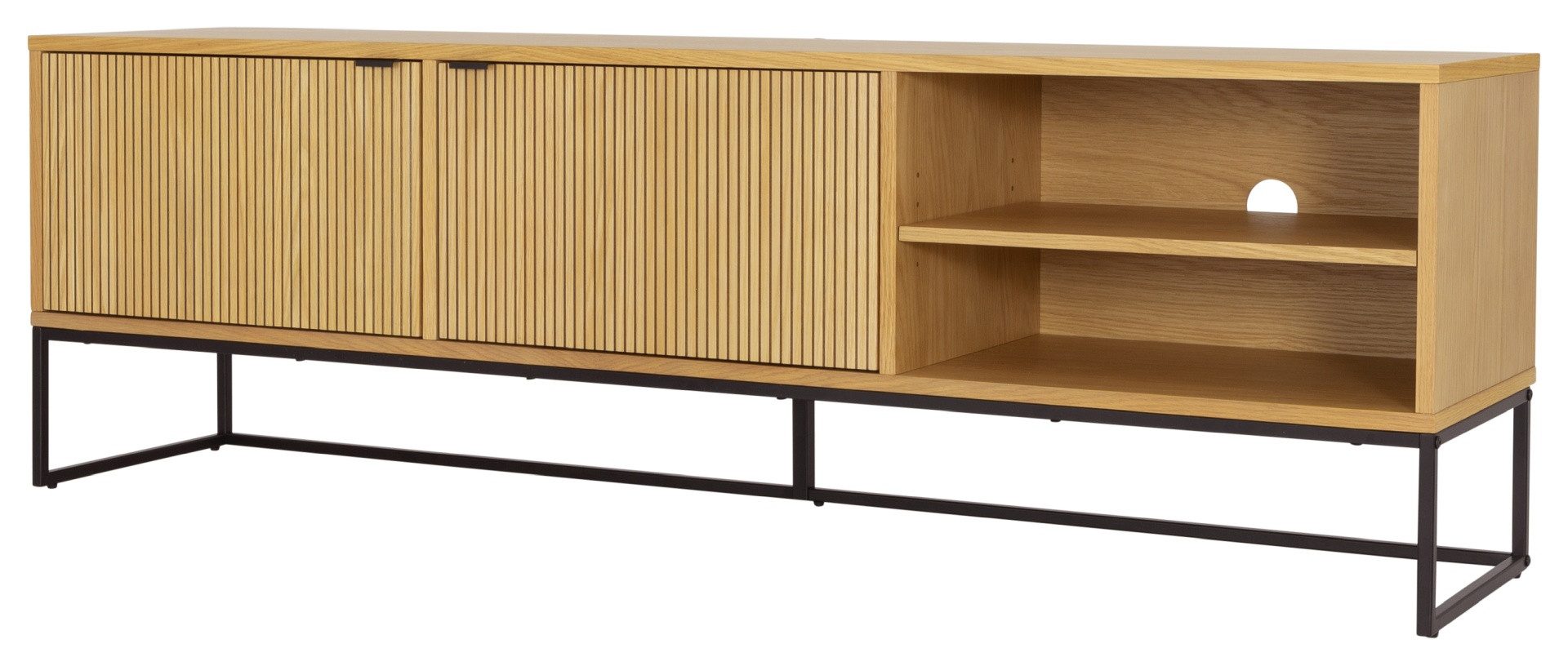 Tenzo Lowboard BALI, Geriffelte Eichenfronten, hochwertige Oberfläche, Metallrahmen