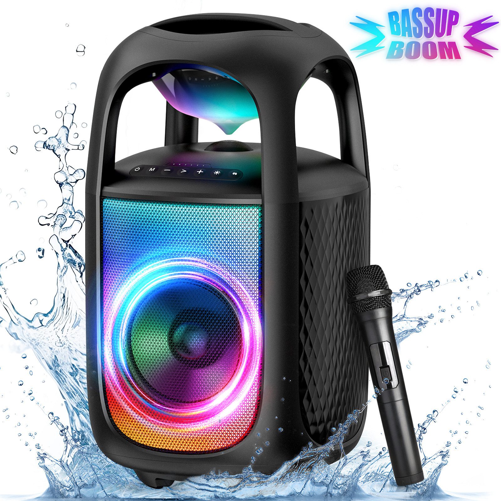 Rayofi 180W Bluetooth Колонки groß,105dB Колонки Box,IPX5 Musikbox Party-Lautsprecher 2.0 (360°-Surround-Stereo, Outdoor Party Колонки groß, 180 W, groß Soundbox/Bluetooth Box/Partybox für Garten, Camping, Party)