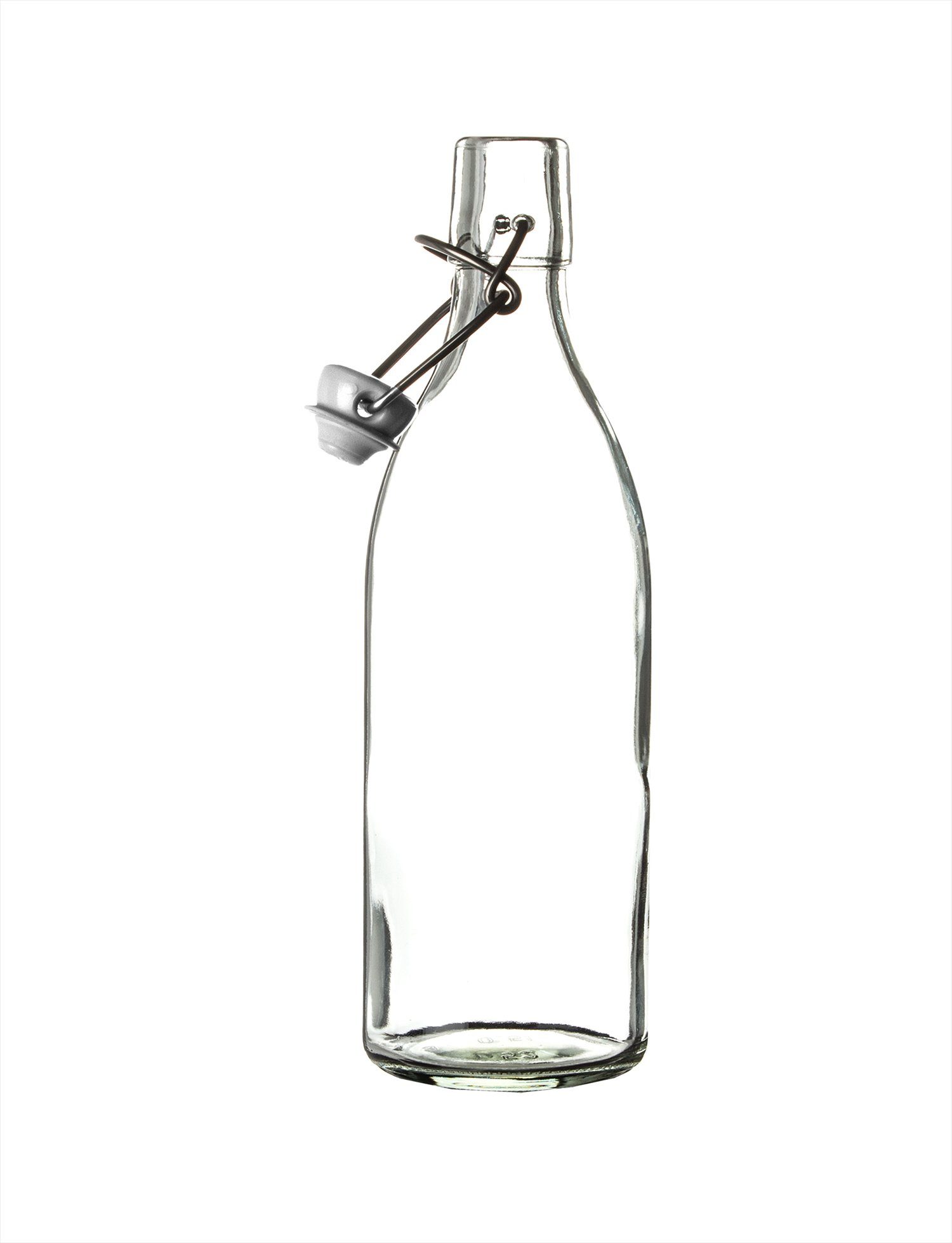 BigDean Trinkflasche Glasflasche, Schlichtes Design, Bügelverschluss, Hochwertiges Glas