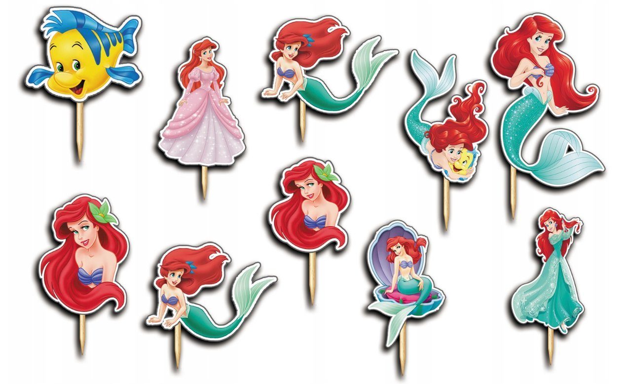 dodo Tortenstecker ARIELLE DIE MEERJUNGFRAU Topper Set 10 Stk Geburstag Torten Deko Junge