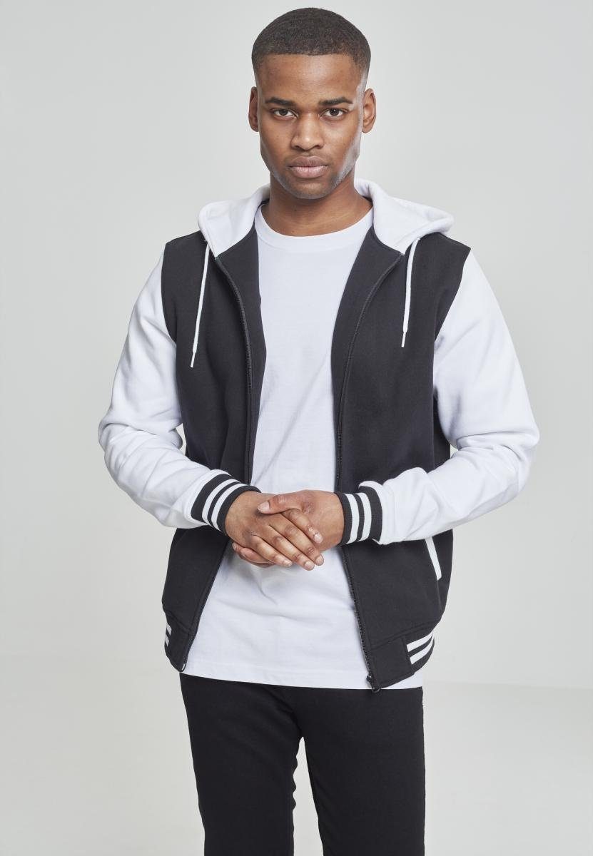 URBAN CLASSICS Sweatjacke Zip blk/wht Hoody Herren 2-tone (1-tlg)