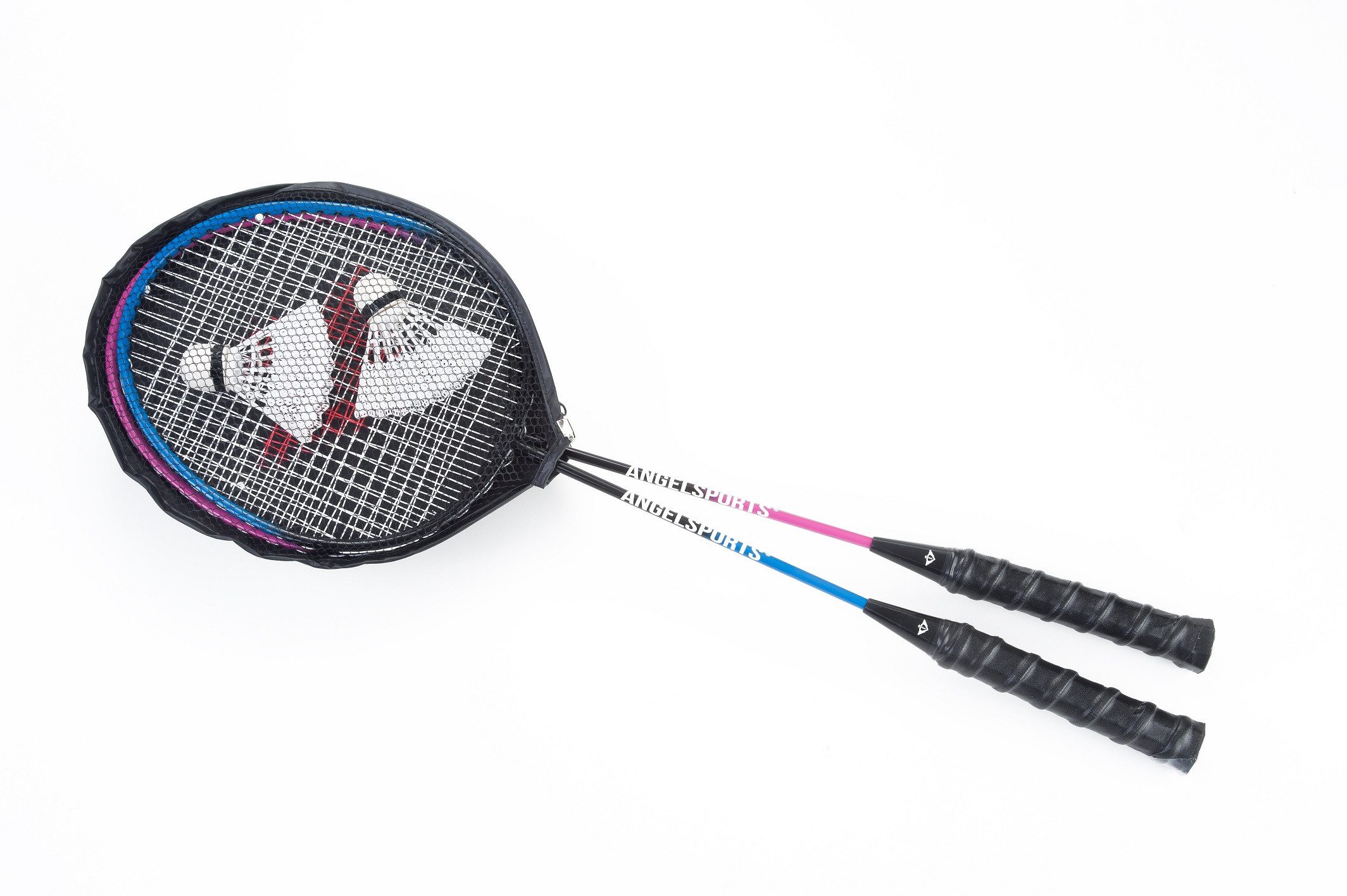 Badmintonschläger Charlsten Badminton Federball Set - 2 Schläger + 2 Bälle + Tasche
