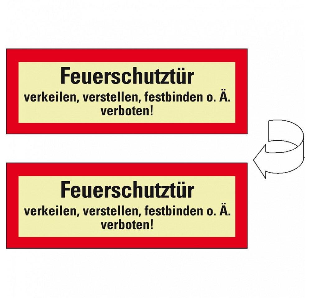 Thumbnail - König Werbeanlagen Hinweisschild PERMALIGHT lnl Schild Feuerschutztür verk..., doppelseitig, Folie, 210