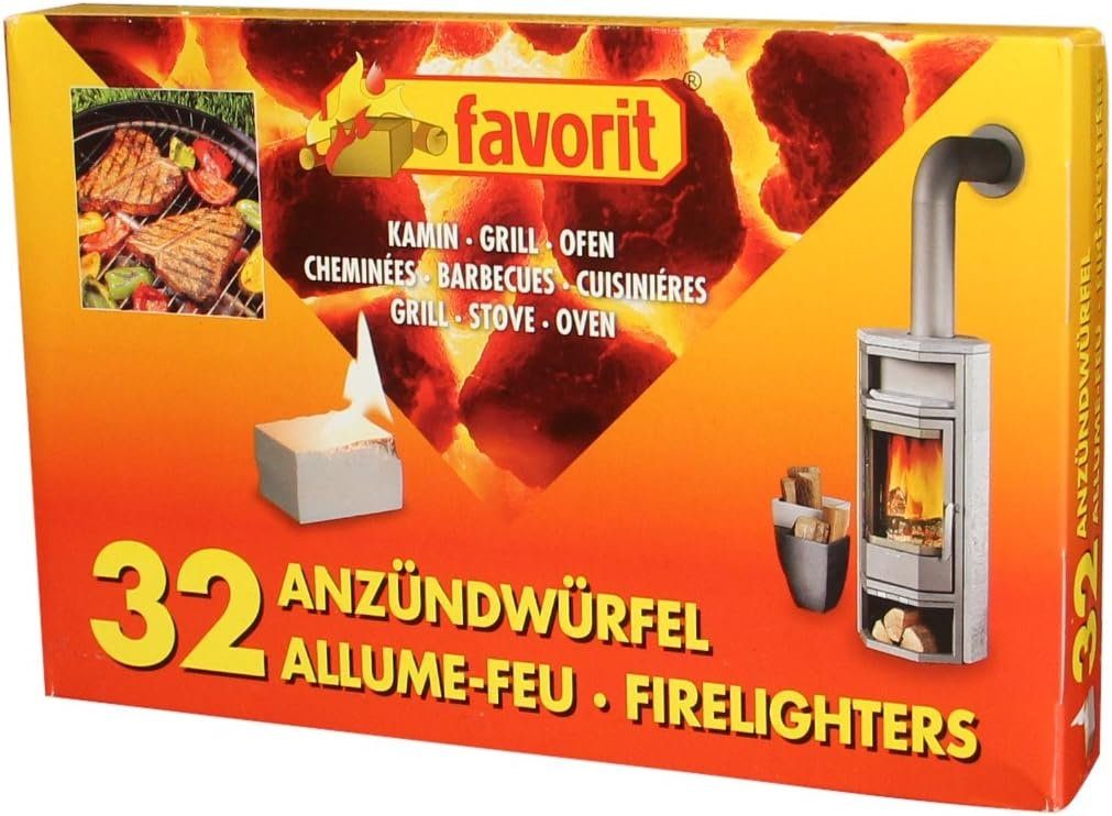 Grillanzünder Favorit 1250 Anzündewürfel für Grill, Kamin und Ofen, Anzünder auf