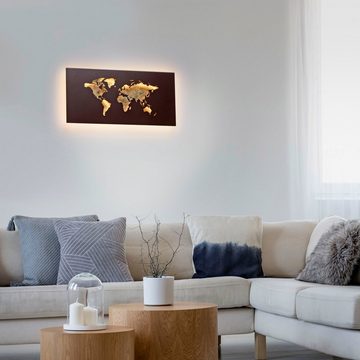 Paul Neuhaus LED Wandleuchte MAP, LED fest integriert, Warmweiß