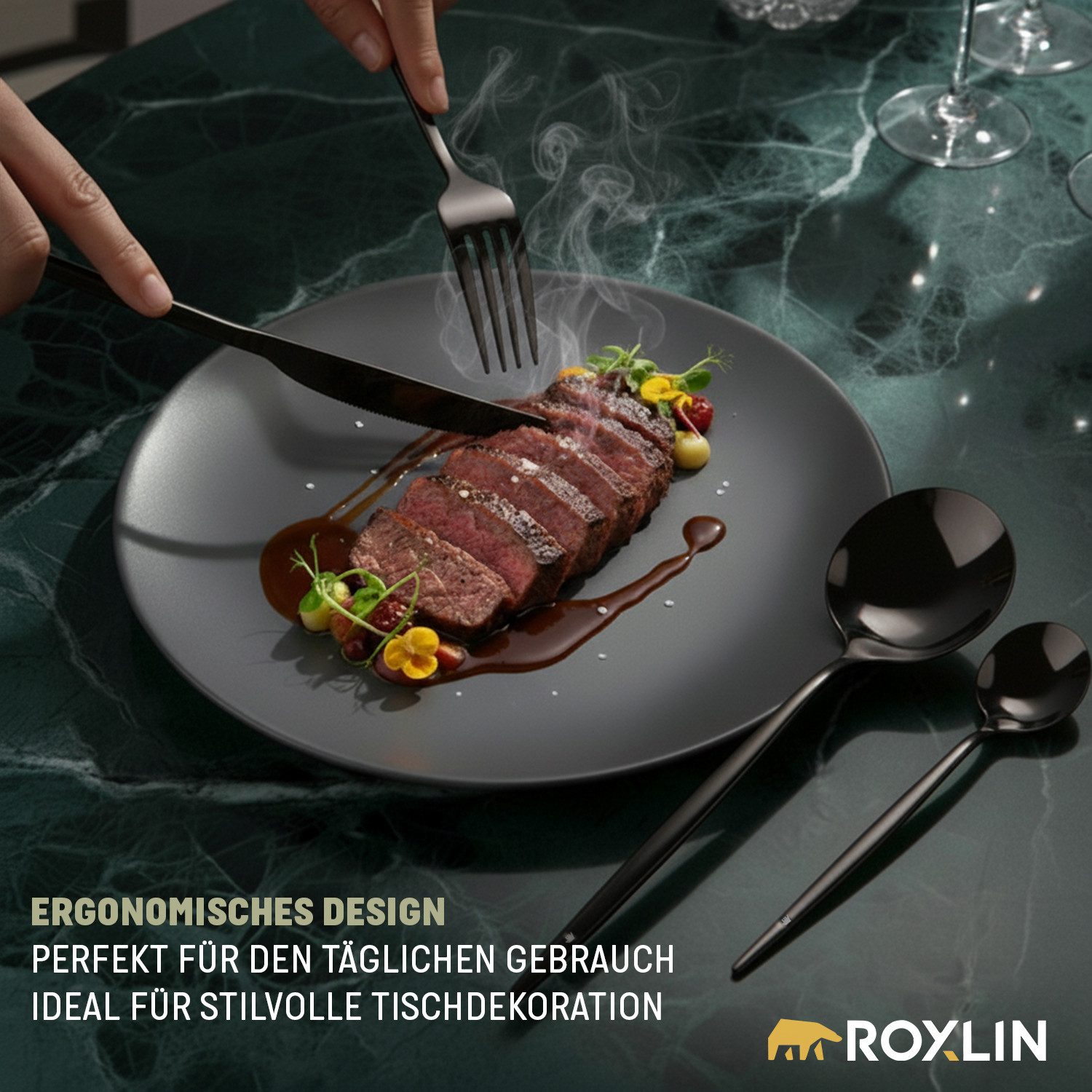 Roxlin Besteck-Set 30-teiliges Edelstahl-Besteckset modern & elegant 4 Farbe, 6 Personen, Edelstahl – Bild 4 von 5