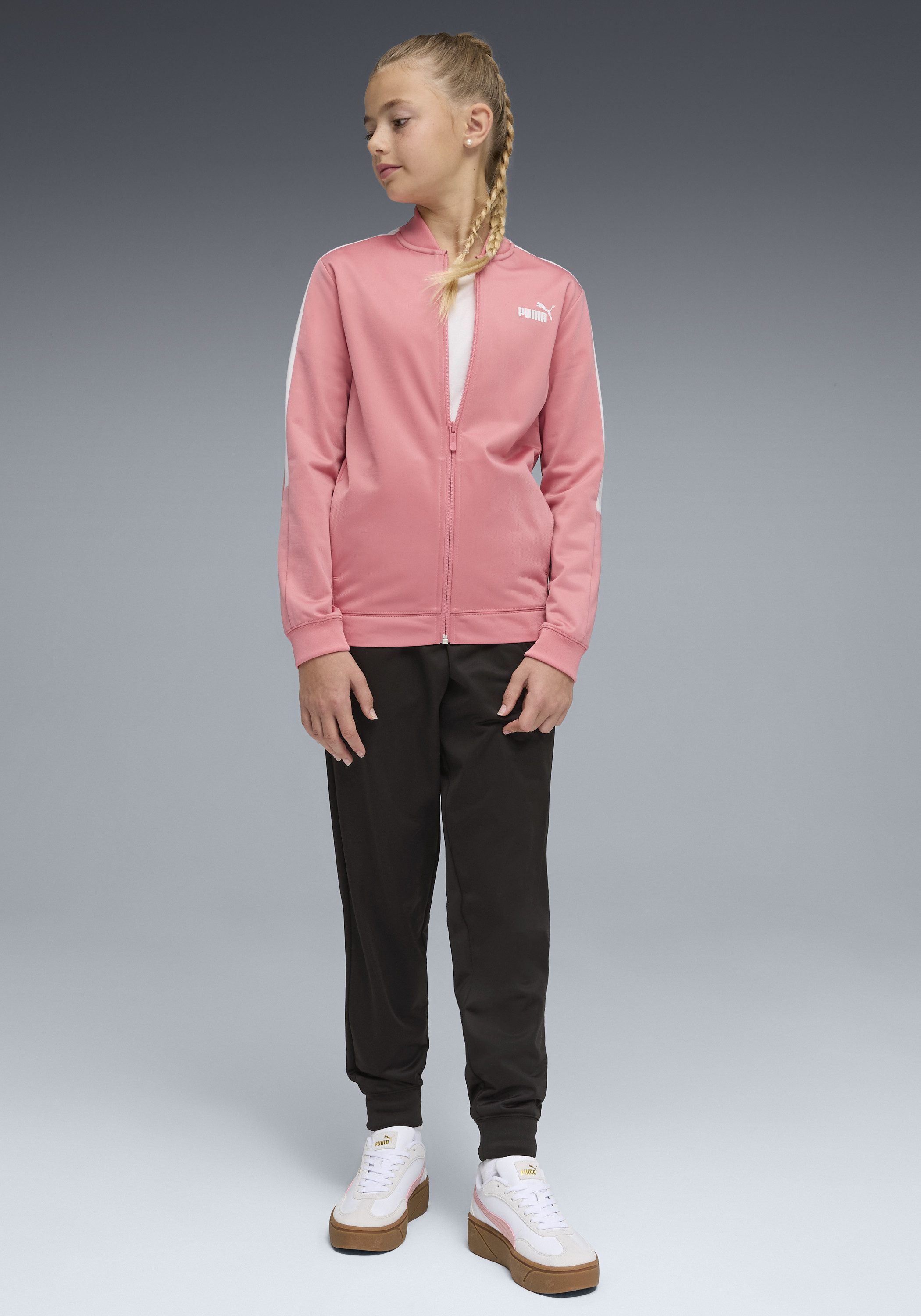 PUMA Trainingsanzug POLY BASEBALL SUIT G (2-tlg), zweiteiliges Set, mit Stehkragen, mit elastischem Bund, Regular Fit