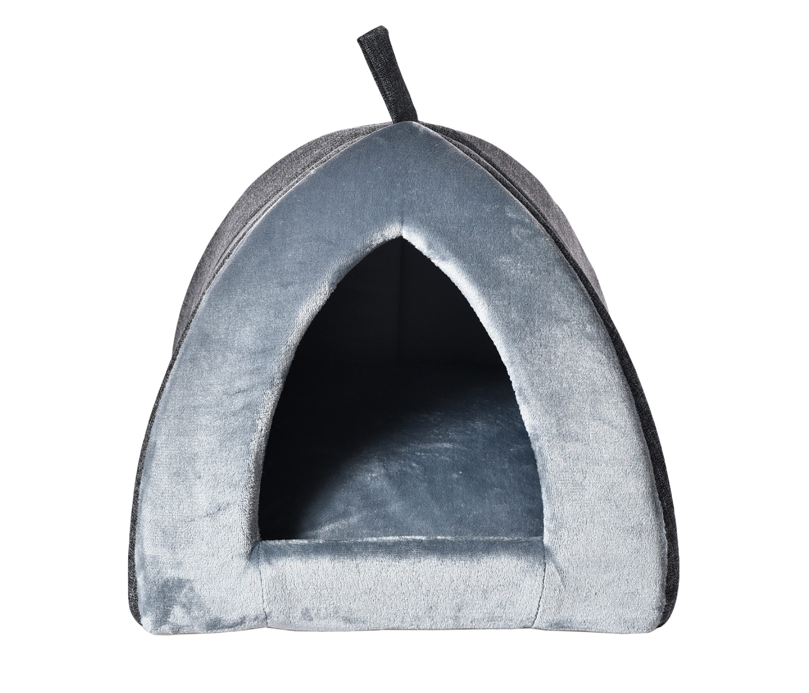 Dehner Tierbett Kuschelhöhle Cleo, inkl. Liegekissen, ca. 40 x 35 x 40 cm, grau, komfortable Katzenhöhle und Hundehöhle für Innen