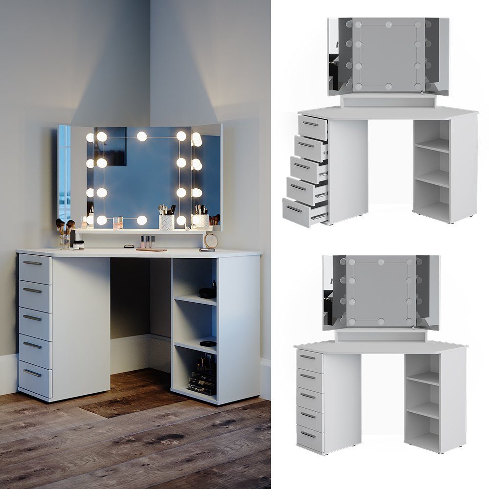 Vicco Schminktisch Sofia, Weiß, 128 cm günstig online kaufen