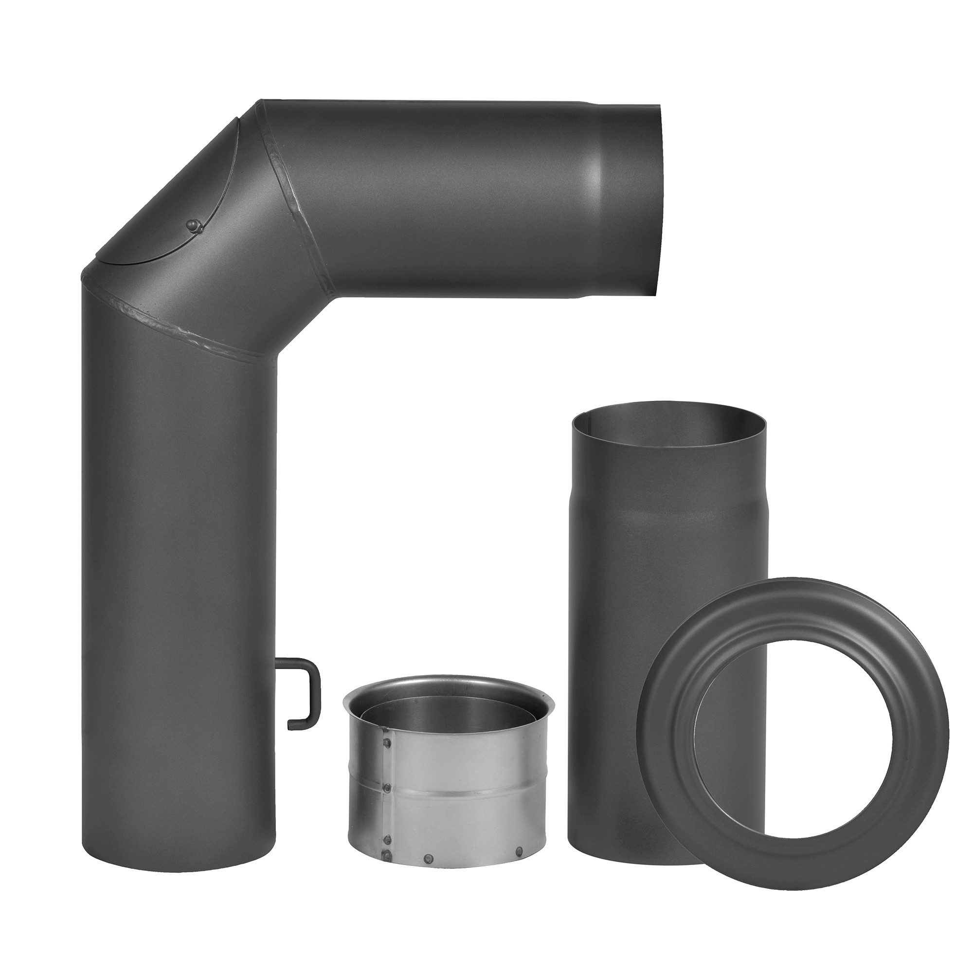 Firefix Ofenrohr, (Set), Bogen, 150 mm, 90 °, Stahlblech, mit Verlängerung