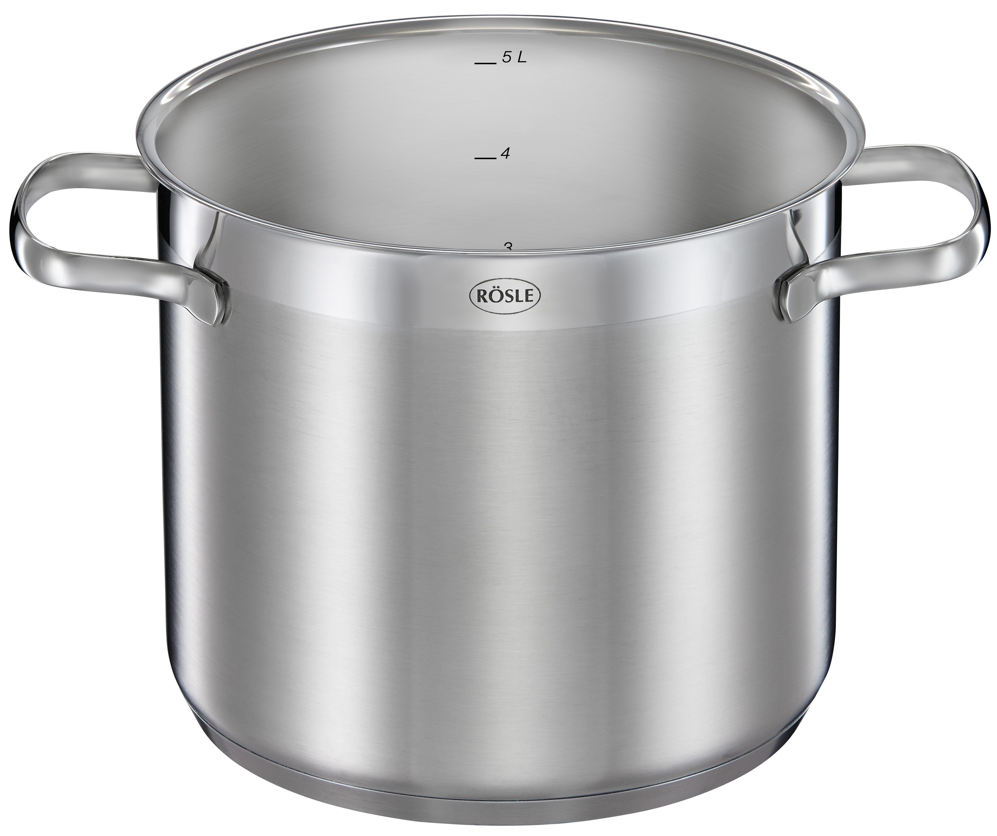 RÖSLE Spaghettitopf ELEGANCE, Edelstahl 18/10 (1-tlg), mit Pastaeinsatz und Innenskalierung, 5 Liter, Induktion