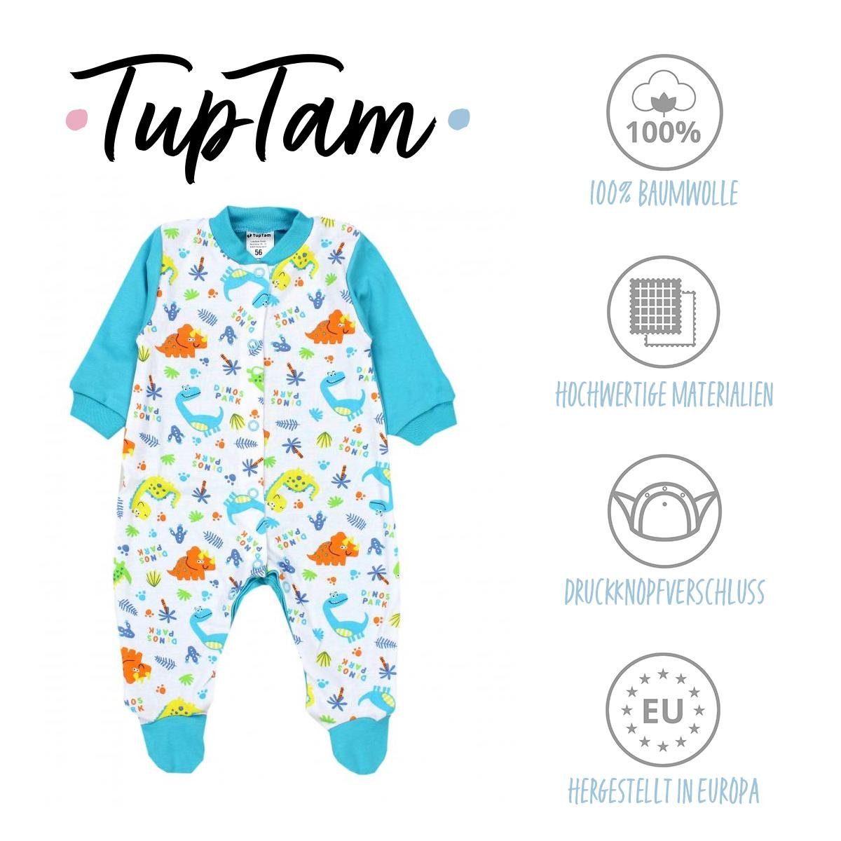 Baby Fuß Pack 3er Farbenmix TupTam Jungen Schlafstrampler mit 4 Langarm Schlafanzug Schlafoverall