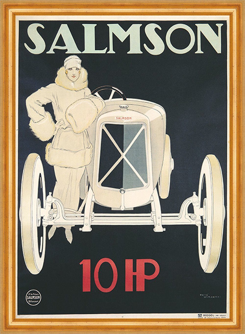 Kunstdruck Salmson Automobilproduktion Frankreich Karosserie Werbung 052 Gerahmt