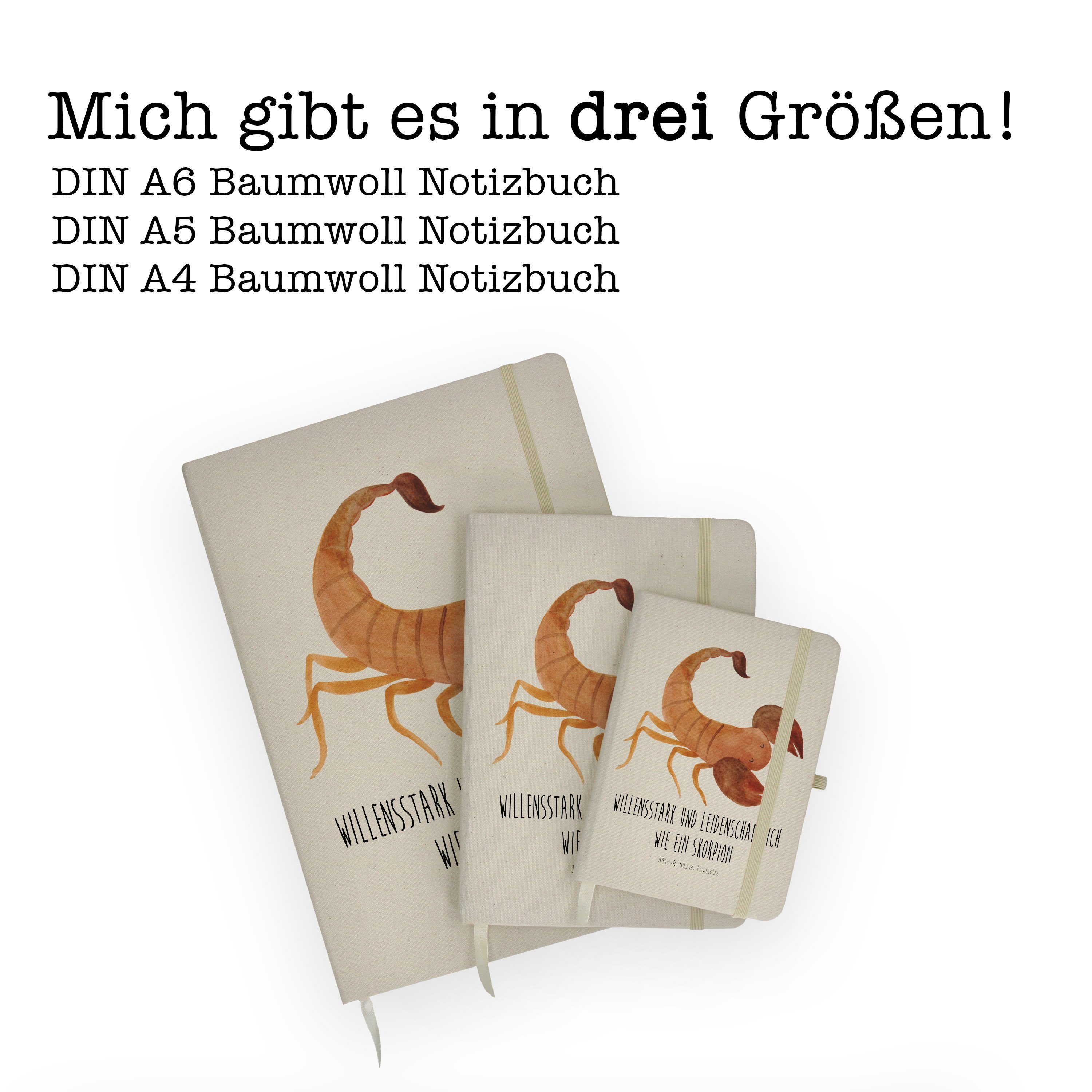 & Transparent Notizbuch Mr. Sternzeichen - Mrs. Panda Notizen, Skorpion & - Astrologie, Geschenk, Mrs. Panda Mr.