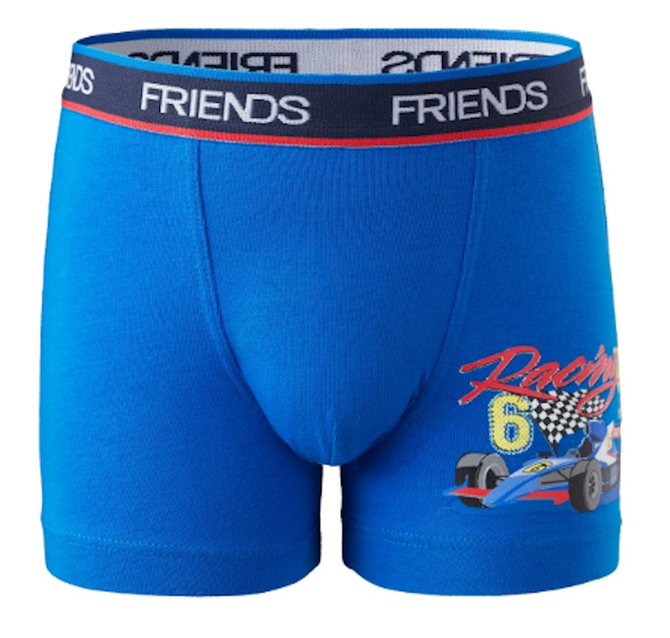 Friends Boxershorts FRIENDS Jungen Boxershorts Rennwagen Shorts Unterhose blau