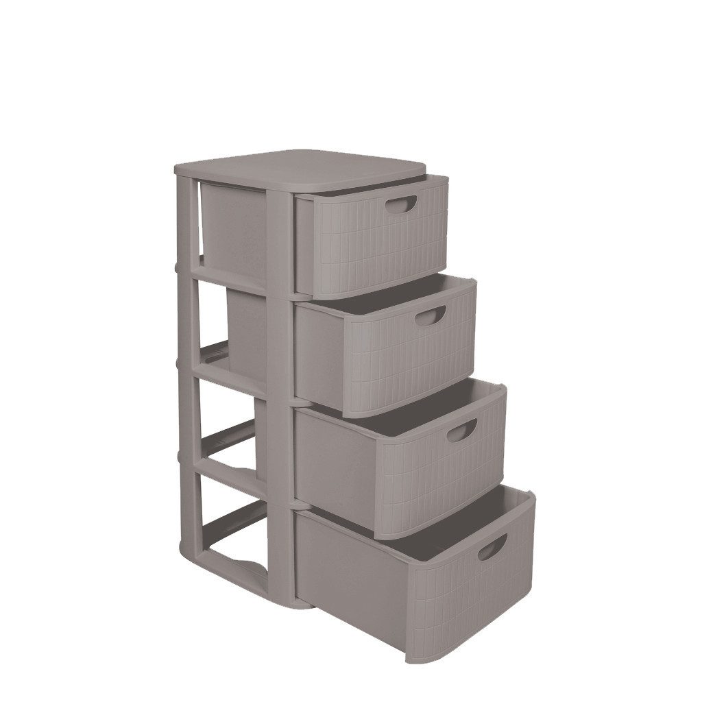 Kreher Rollcontainer 'Domus' mit 4 Schüben aus Kunststoff, rollbar (Farbe w günstig online kaufen