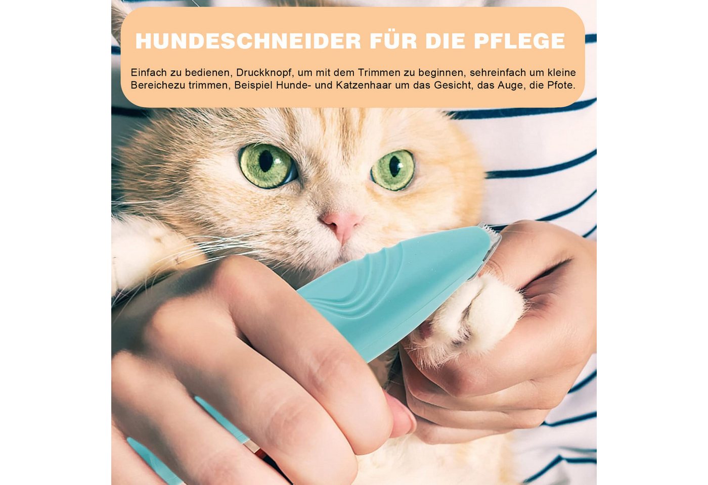Thumbnail - MODFU Hundeschermaschine Elektrische Schermaschine Katzenpfotenschneider Hund Katze Haustier, Kabelloser Profi Trimmer H...