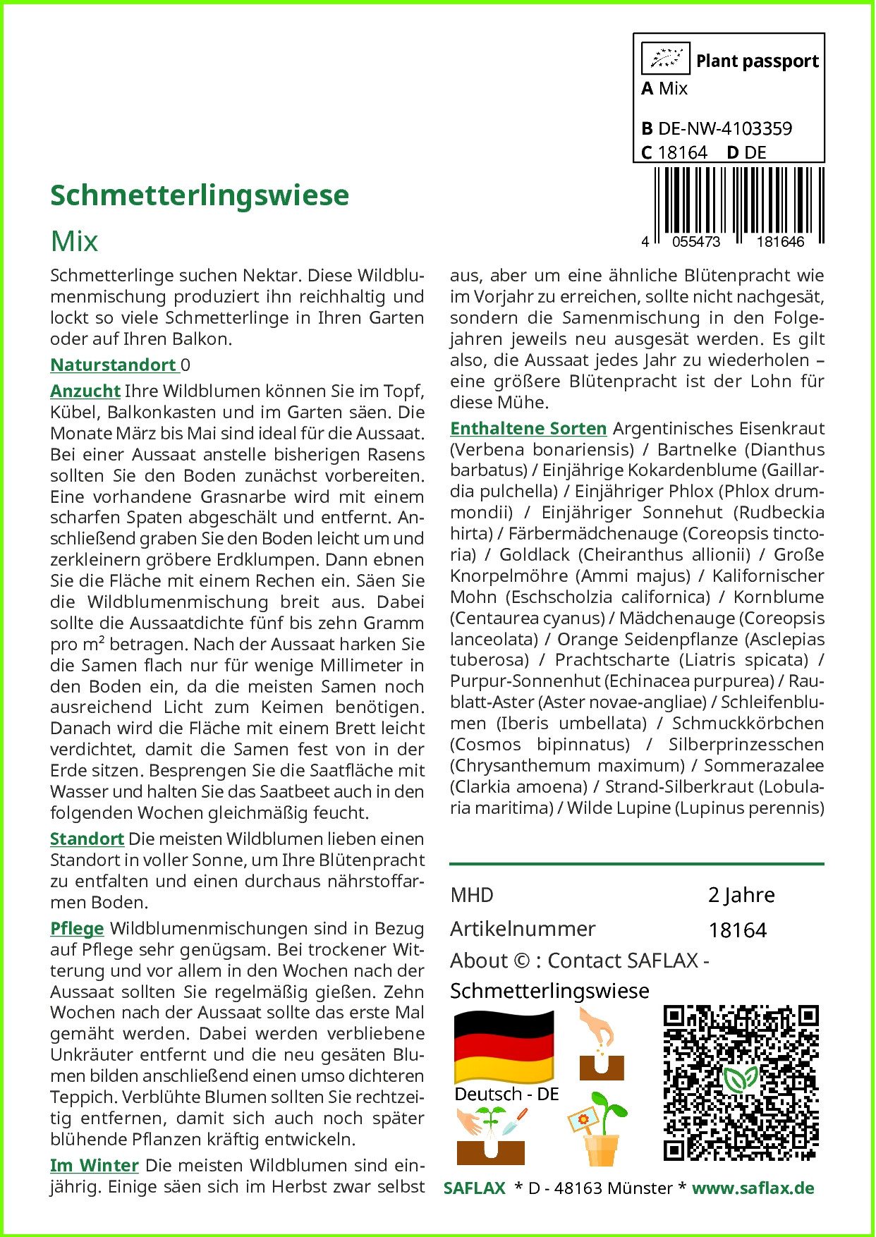 SAFLAX Blumensamen SAFLAX - Samen - Schmetterlingswiese günstig online kaufen