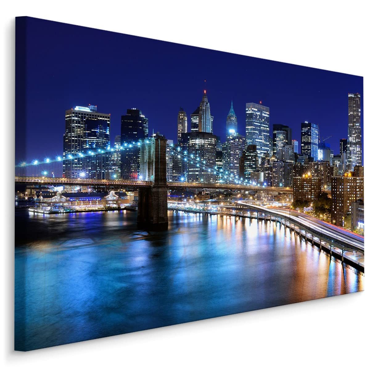 Muralo Leinwandbild Architektur – Leinwandbild Wandbild Kunstdruck Wohnzimmer, Gebäude (1 St), New York – Stadt – USA, 30 x 20 cm, aufhängefertig