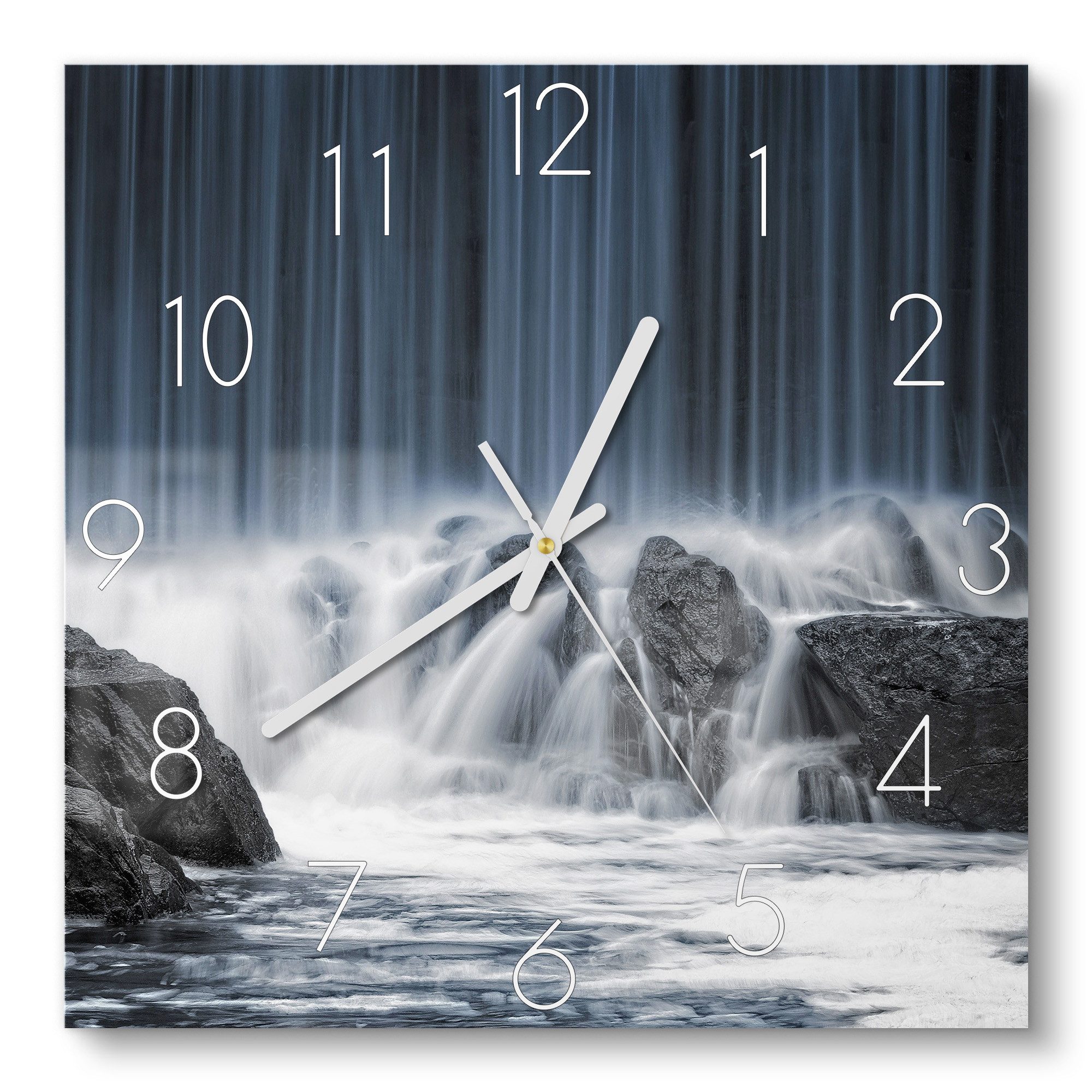 DEQORI Wanduhr 'Fließende Stille' (Glas Glasuhr modern Wand Uhr Design Küchenuhr)