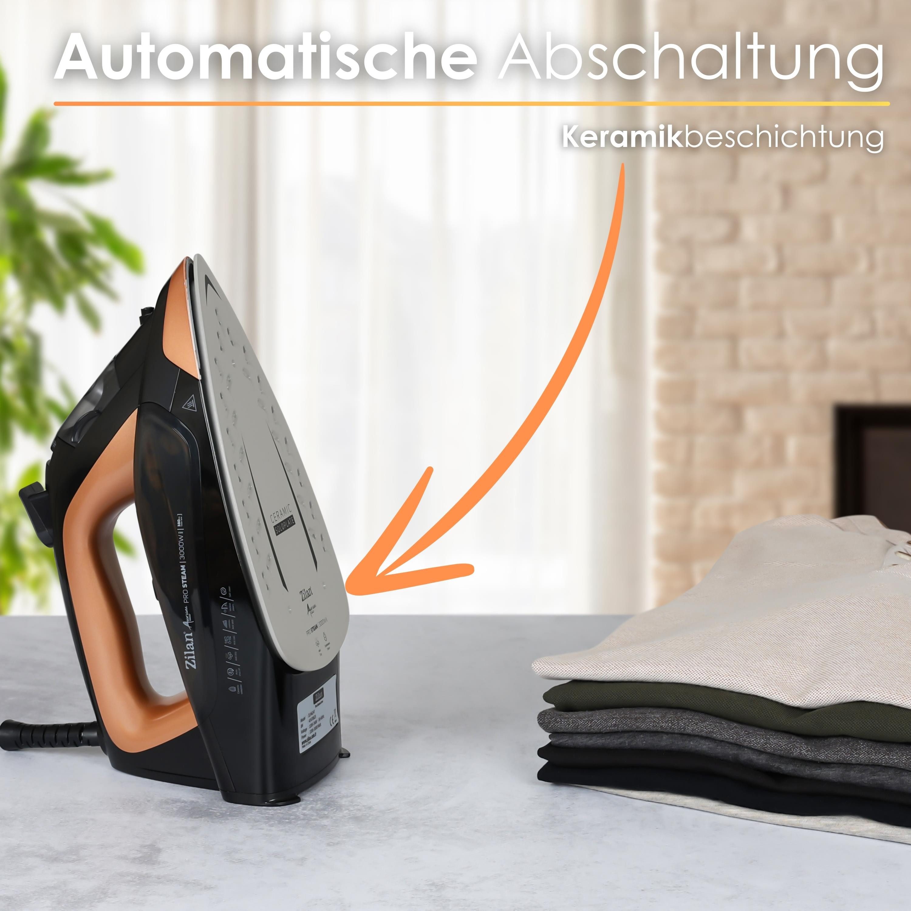Zilan Dampfbügeleisen ZLN-4247, 3000 W, Keramikbeschichtung,Selbstreinigungsfunktion,Automatische Abschaltung – Bild 4 von 5