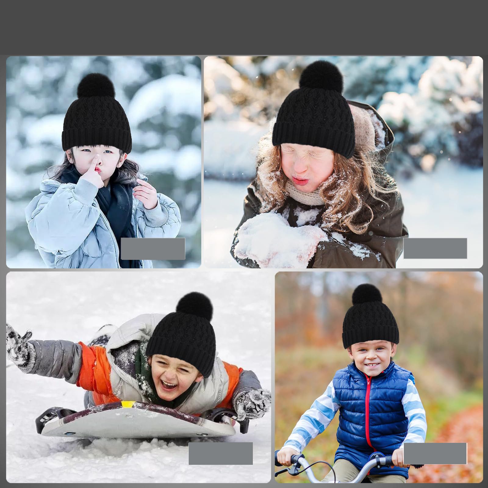 Cachito Mütze & Schal Kinder Wintermütze Schal Handschuhe Set Kindermütze Strickmütze Kinder Mütze Schal Set – Bild 5 von 5