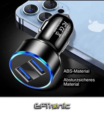 EFTronic Zigarettenanzünder 2 USB Ladegerät Auto Ladeadapter Handy IPhone LKW KFZ-Adapter USB 3.0 Typ A, 2 USB Ladeanschlüsse