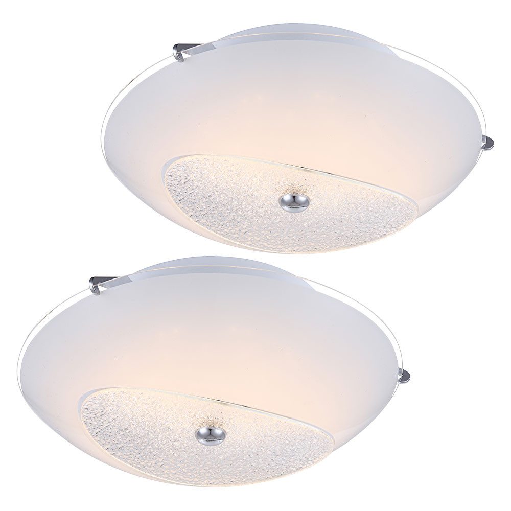 GLOBO LIGHTING LED Deckenleuchte, LED-Leuchtmittel fest verbaut, Neutralweiß, Deckenleuchte Deckenlampe Wohnzimmerleuchte LED Glas weiß Kristall