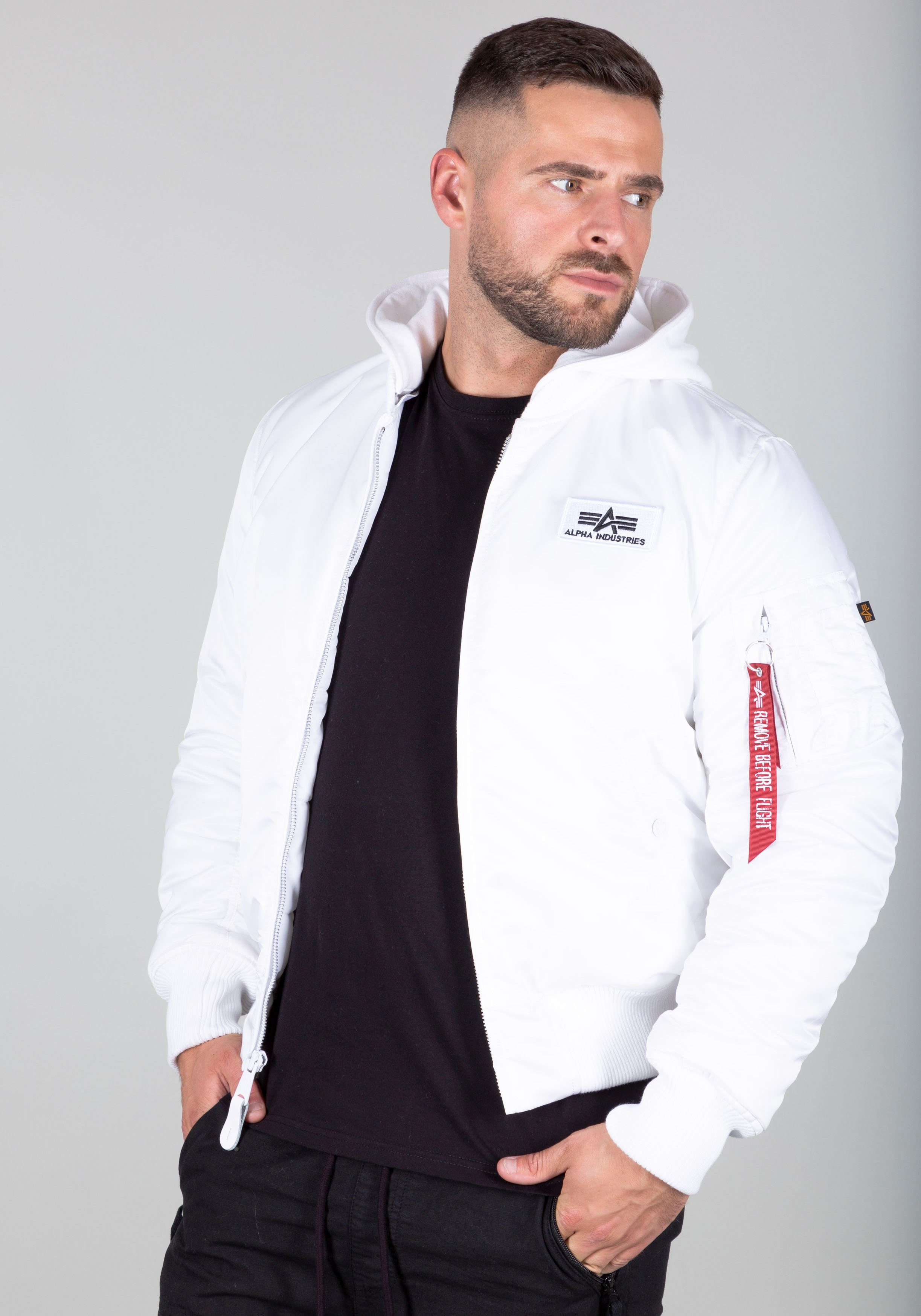 Alpha Industries Bomberjacke MA-1 ZH Back Print Kunstfaser, slim fit – Bild 5 von 5