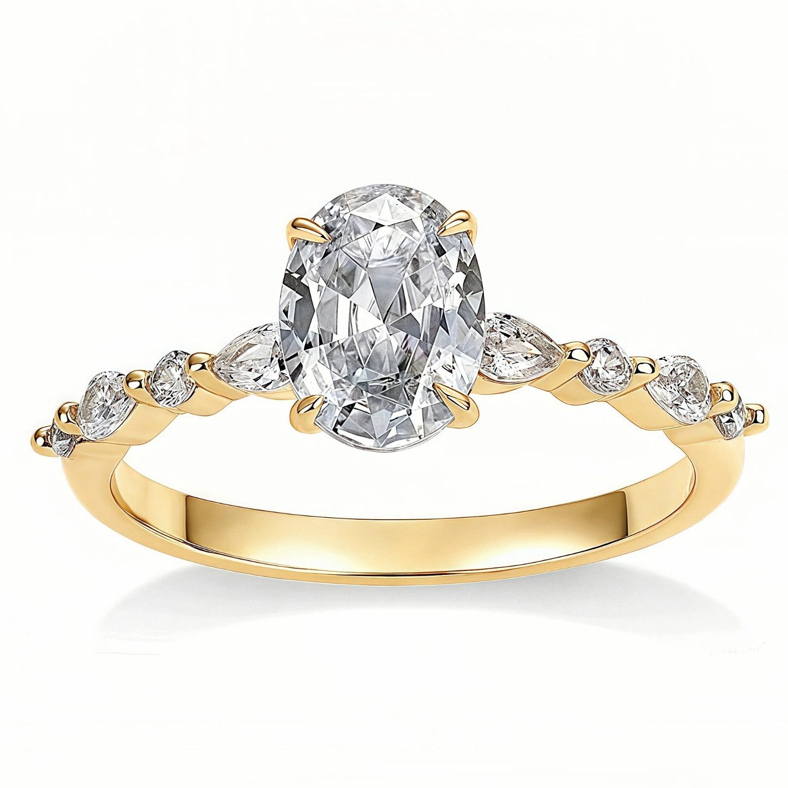Diamantring 1ct-Diamantring,Damenring aus 585er Gold,Verlobungsring,Damen-Ehering