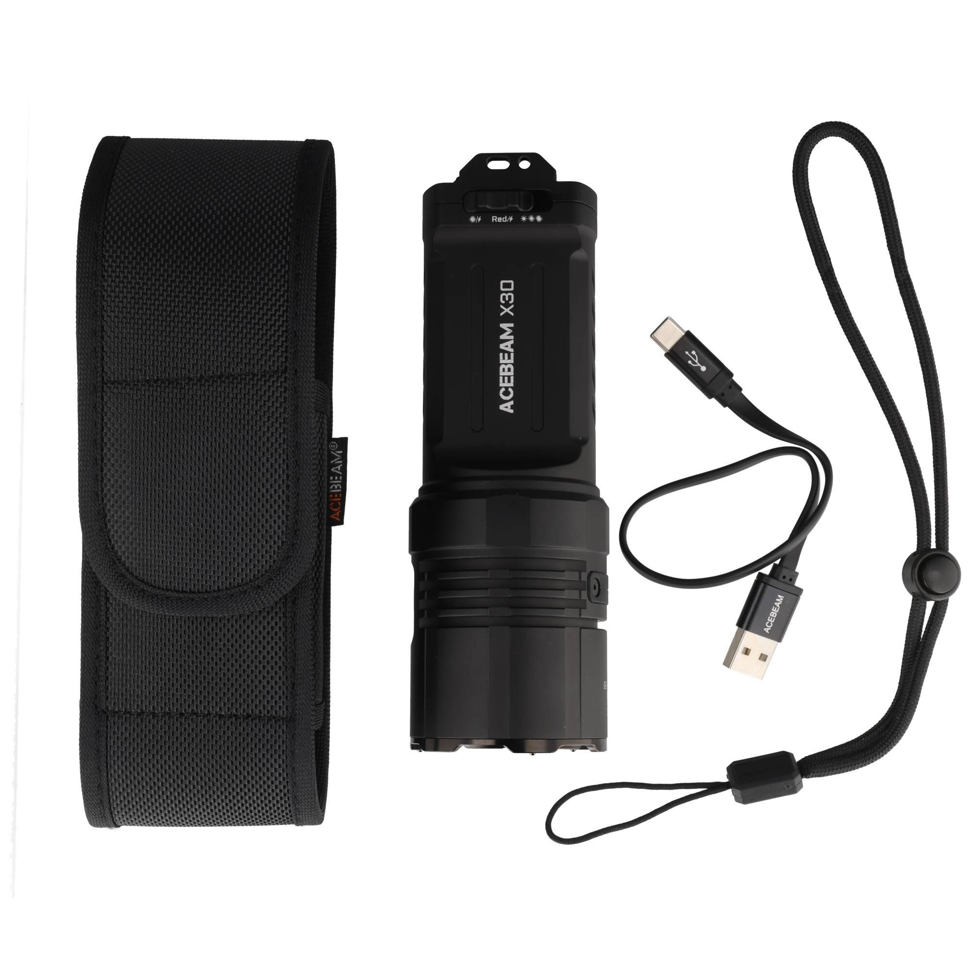 Acebeam LED Taschenlampe AceBeam X30 – taktische LED-Taschenlampe mit 18.000 Lumen und 680 m R
