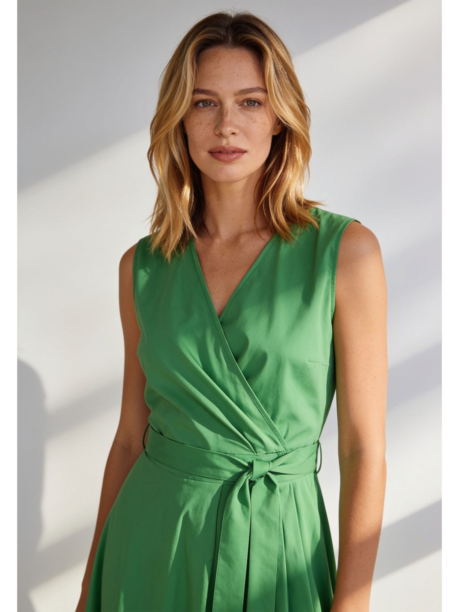 MORE&MORE Blusenkleid raffiniertes Midikleid, Wickeloptik