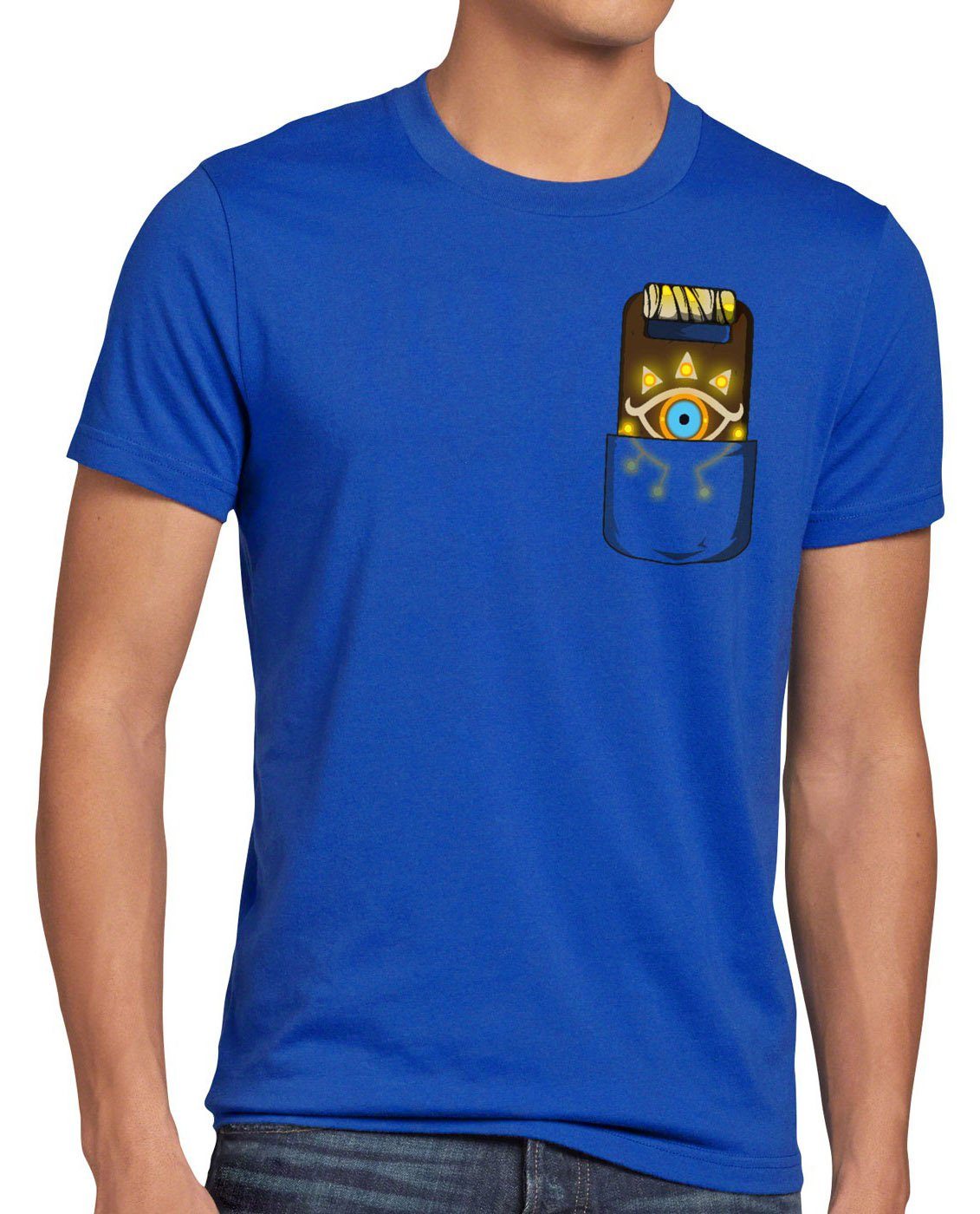 style3 Print-Shirt Herren T-Shirt snes ocarina the of link breath Tafel blau switch zelda Sheikah wild