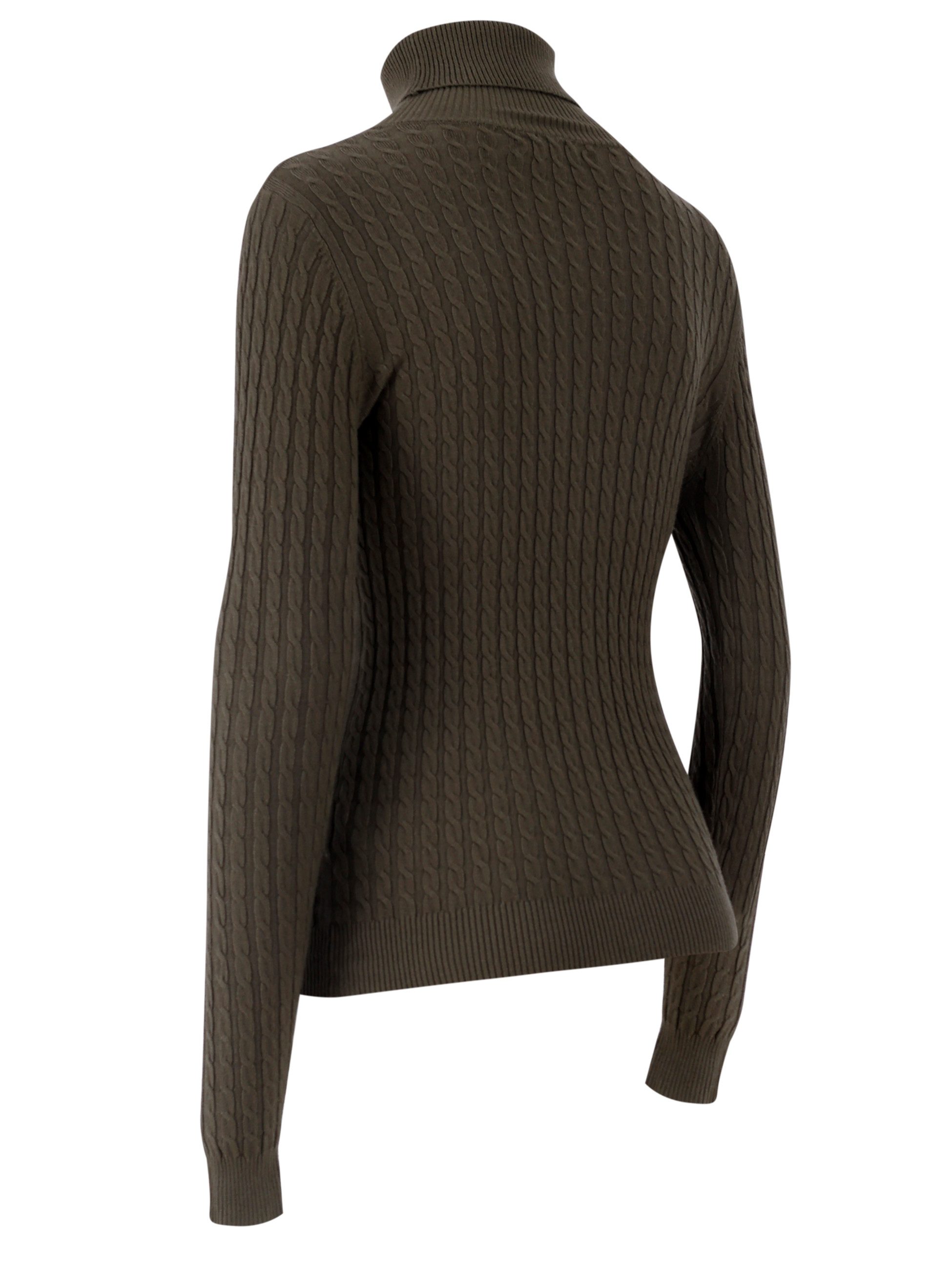YC Fashion & Style Rollkragenpullover One Size, Zopfmuster, verschiedene Farben in Unifarbe
