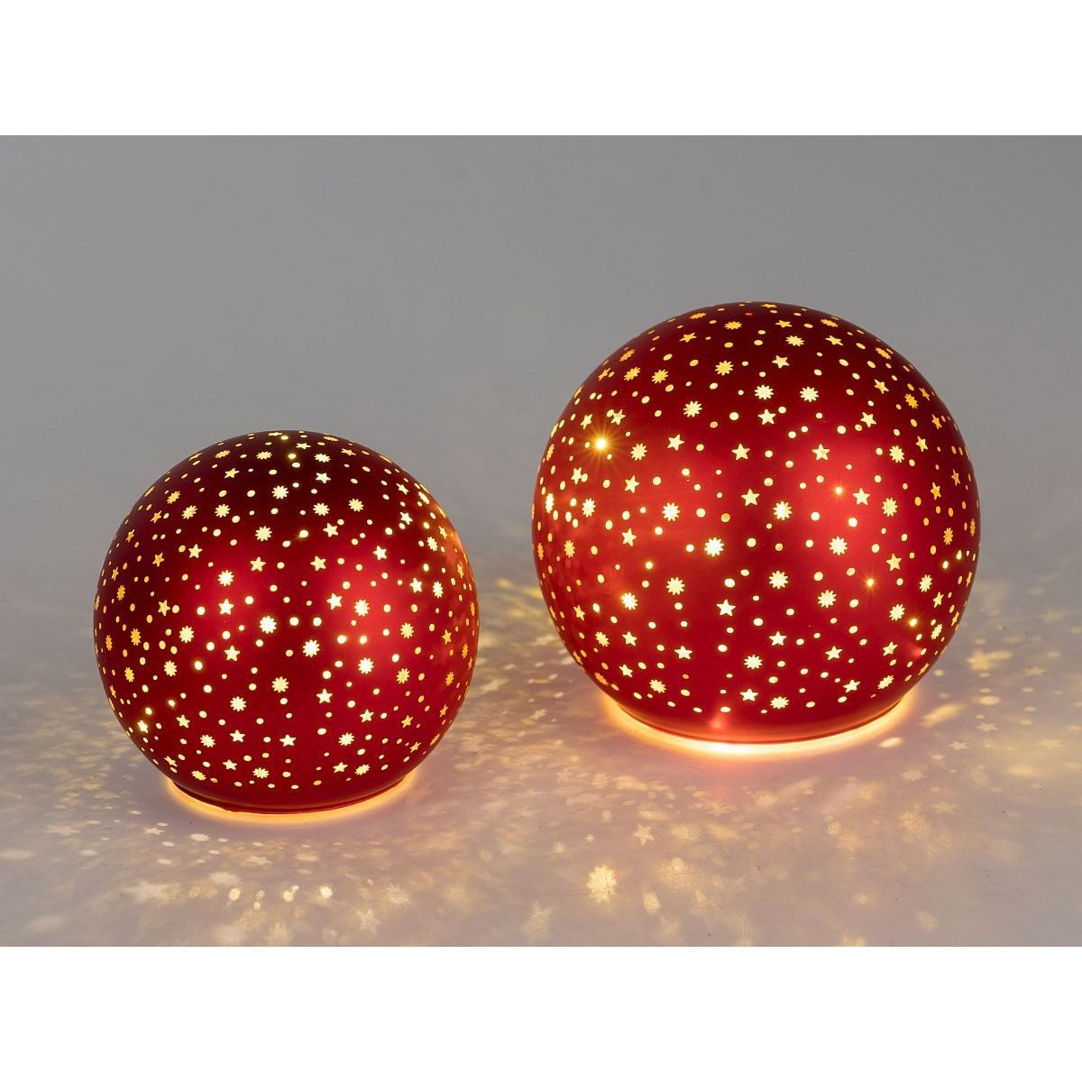 formano LED Dekoobjekt Red Stars, Rot D:10cm Glas, LED fest integriert, Warmweiß, LED betrieben