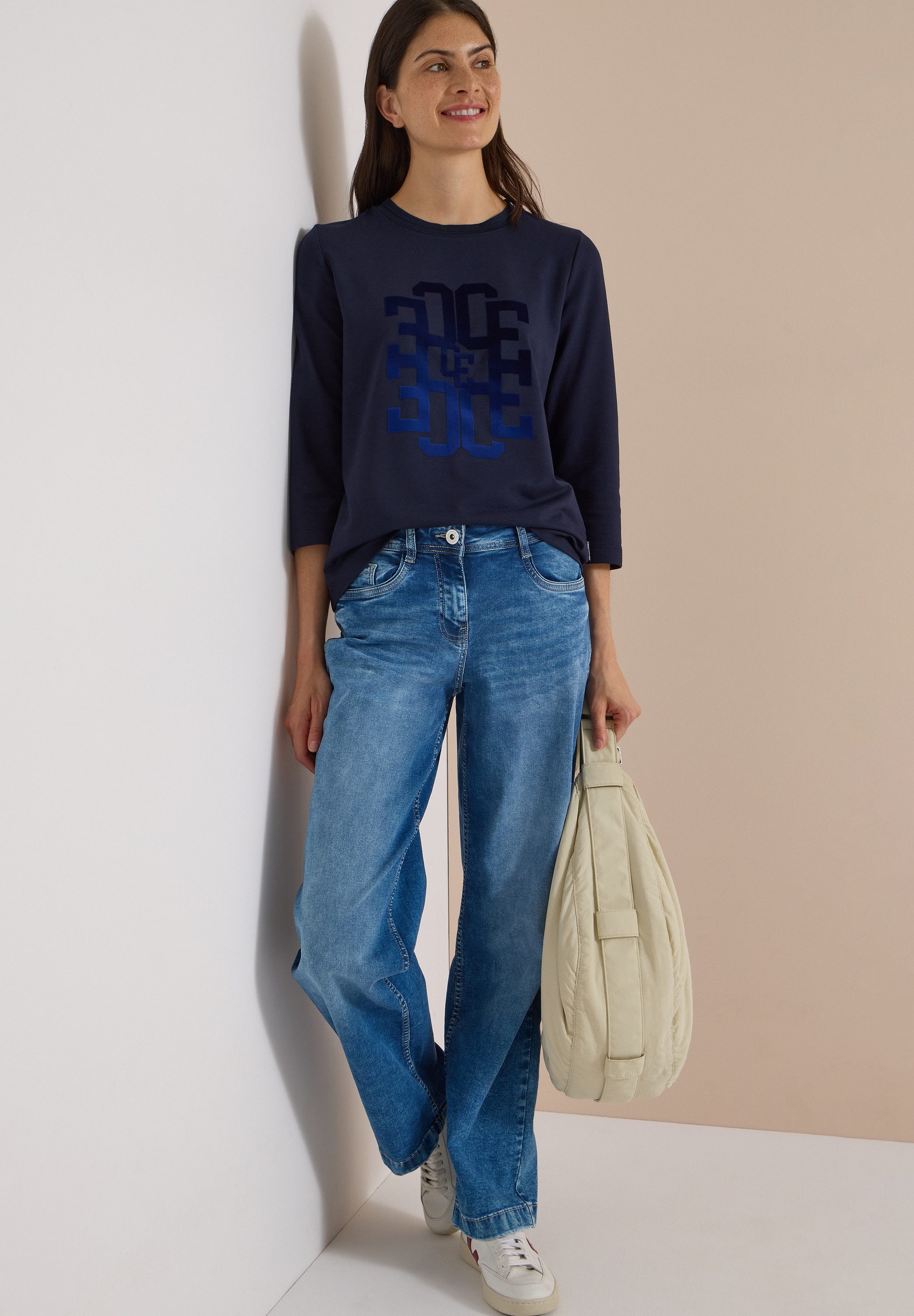 CECIL 3/4-Arm-Shirt mit Rundhals und Wording – Bild 5 von 5