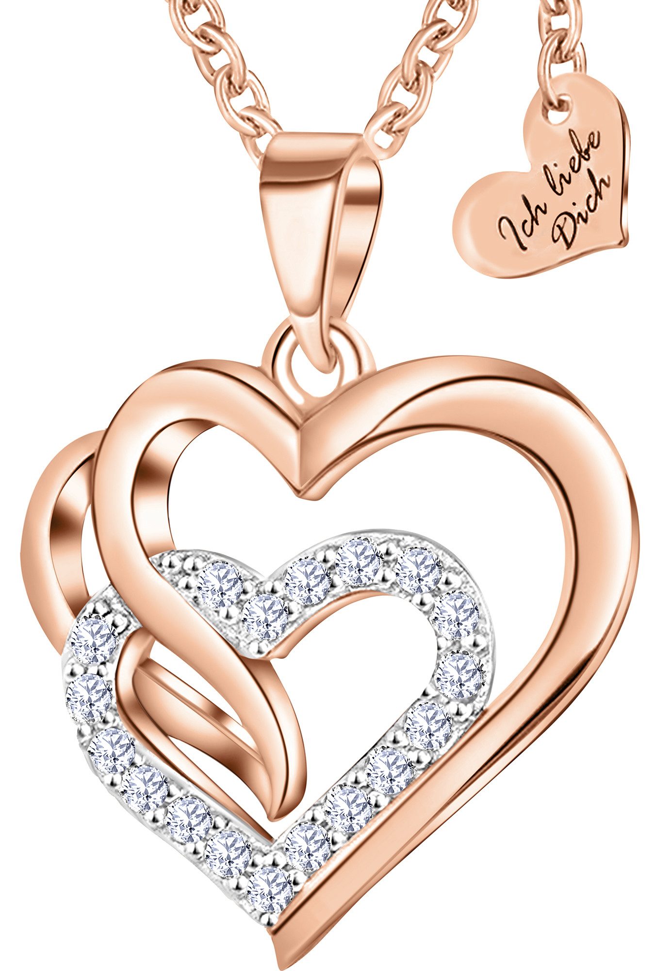 Limana Herzkette 925 Silber Rose-Gold Goldkette günstig online kaufen